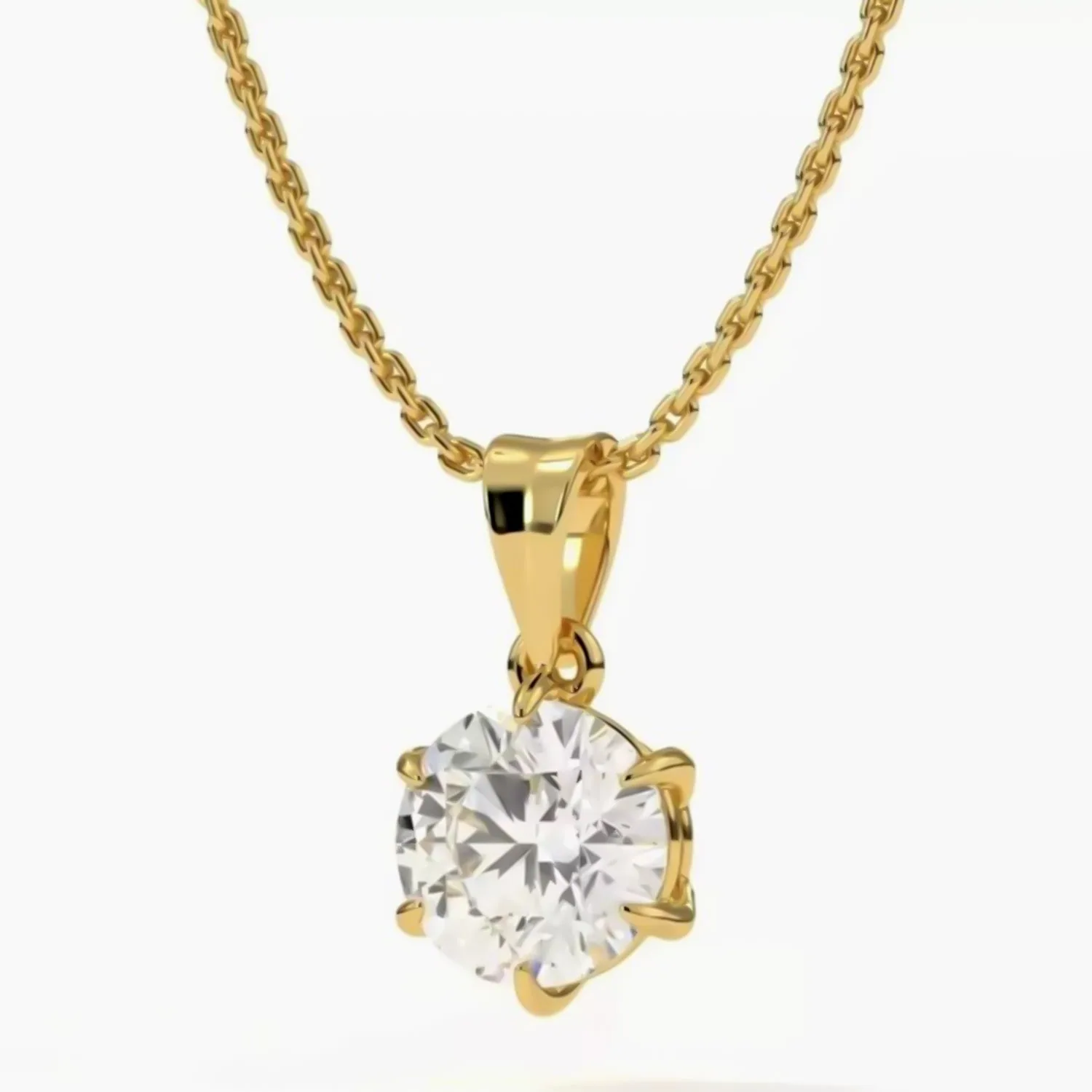 4.90 ct DEW Certified White Moissanite Pendant in Gold Vermeil