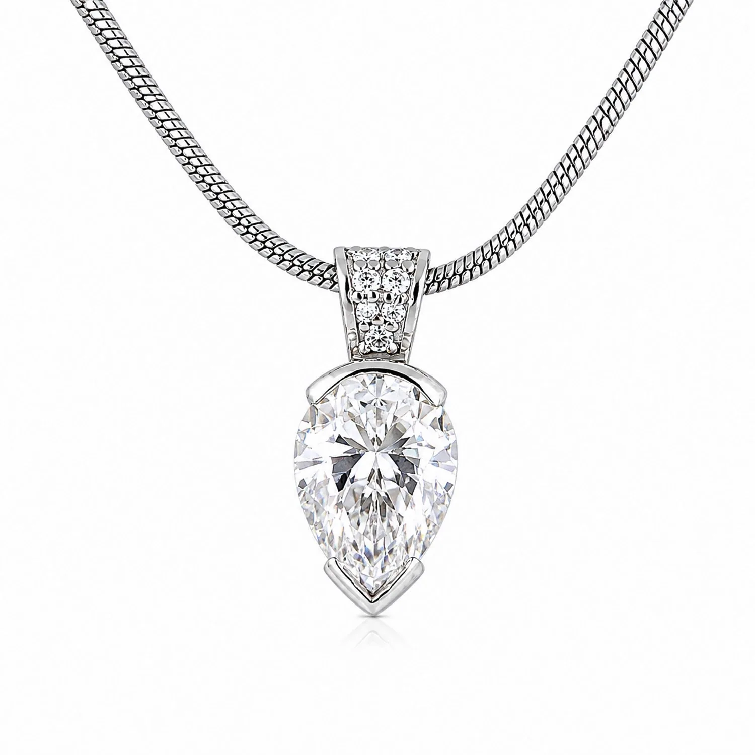 3.65 ct DEW White Moissanite Pendant Certified Gift for Her Christmas – 18K Gold Vermeil