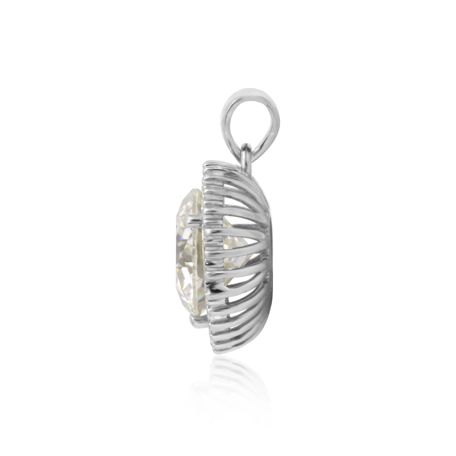 5.30 ct DEW Certified Moissanite Pendant in Gold Vermeil Ideal Gift - view 4