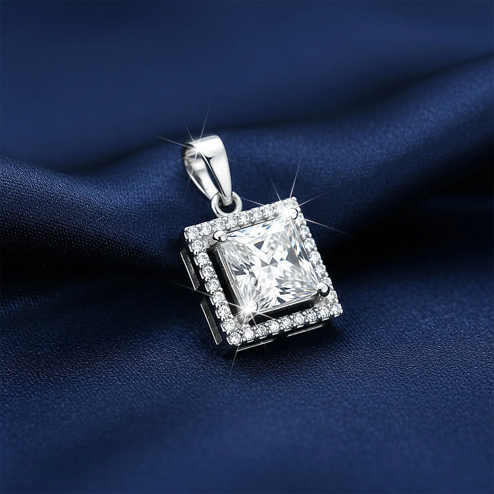 7.30 ct DEW Moissanite Pendant in Gold Vermeil Certified - view 7