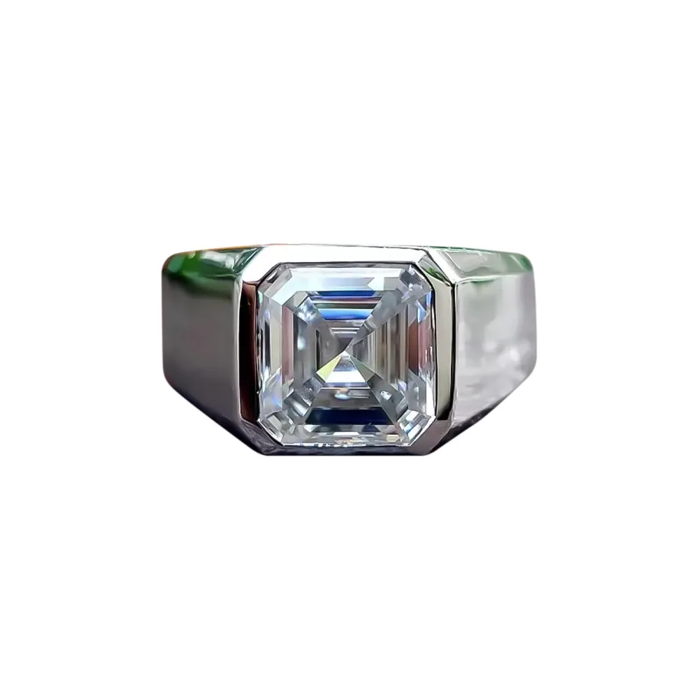 5.60 ct DEW Off White Moissanite Solitaire Ring Gift for Her Engagement 18K Gold Plated