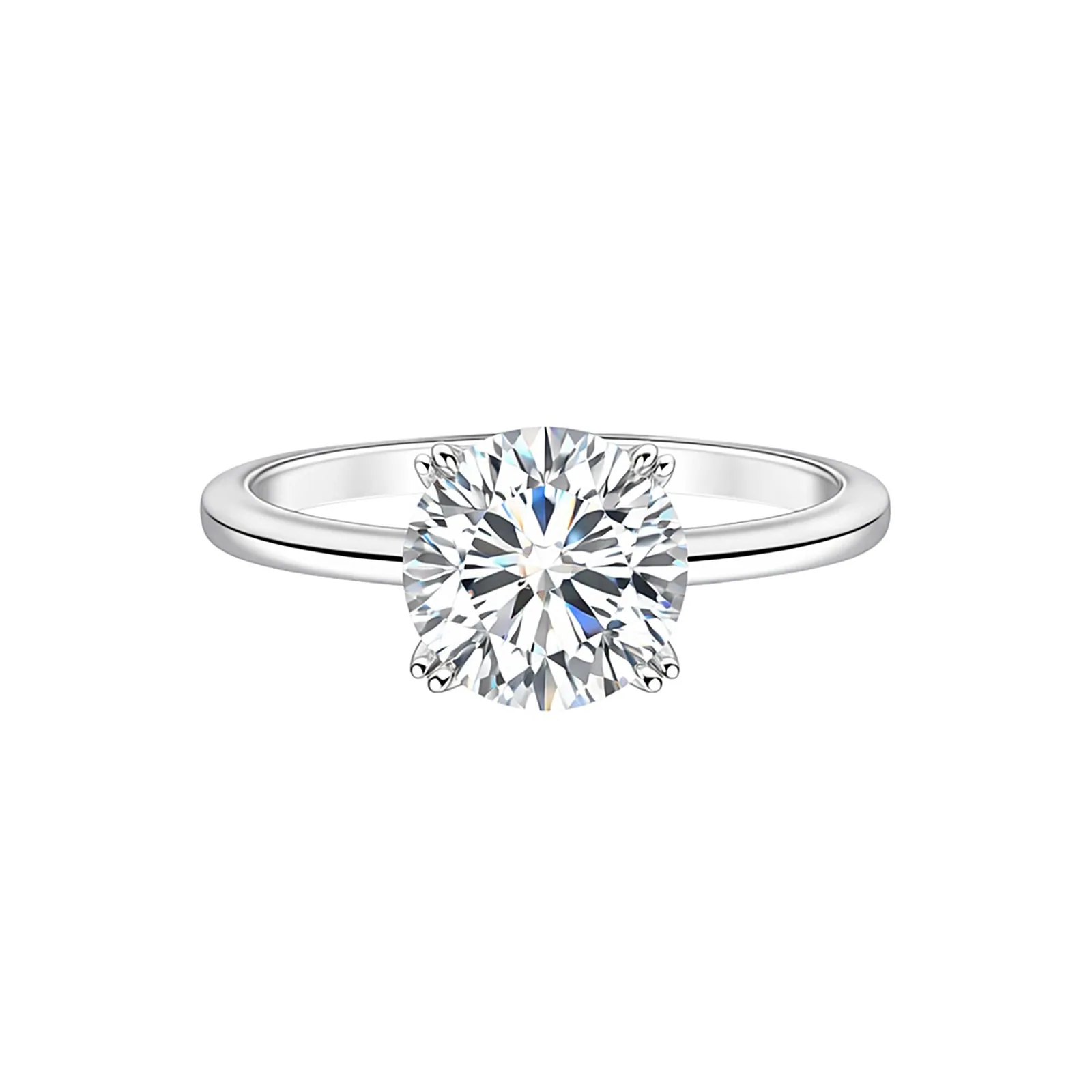 5 Ct Round Cut Moissanite Ring — VS1 Clarity, 18k Gold Vermeil