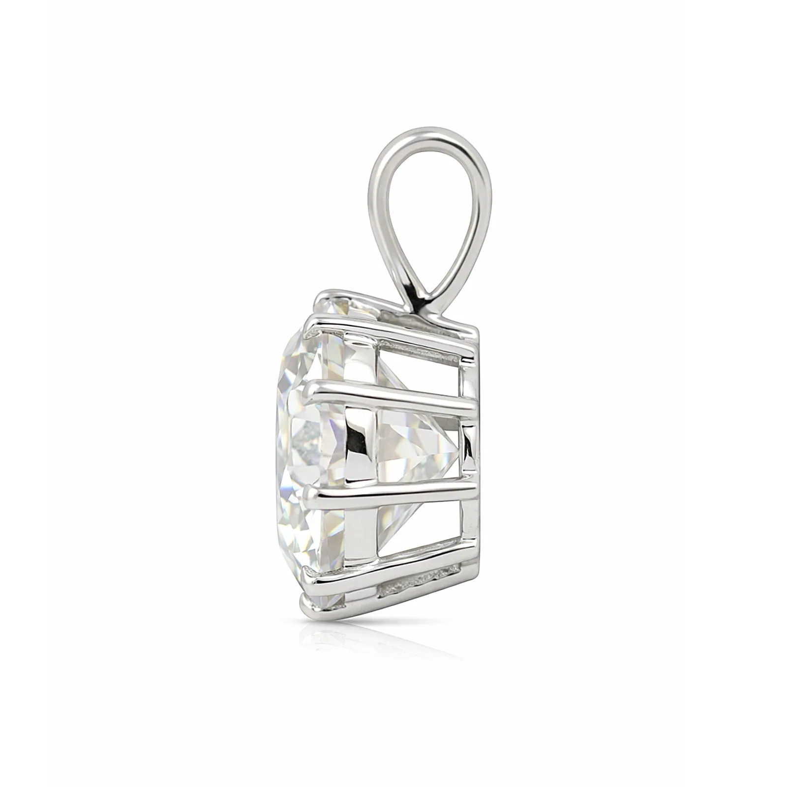 5.50 ct DEW White Round Moissanite Pendant Gold Vermeil Certified Holiday Gift Idea - view 3