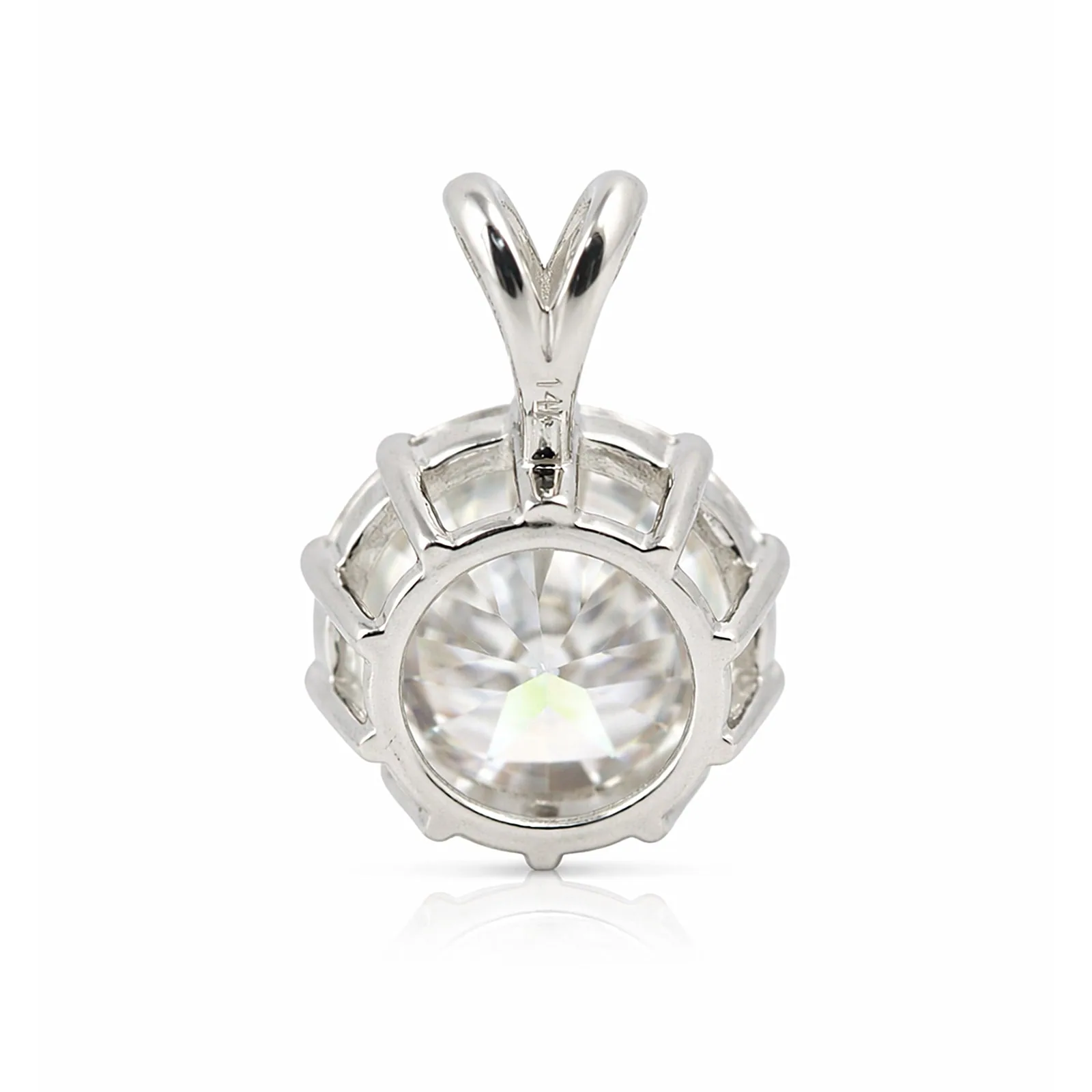 5.50 ct DEW White Round Moissanite Pendant Gold Vermeil Certified Holiday Gift Idea - view 4