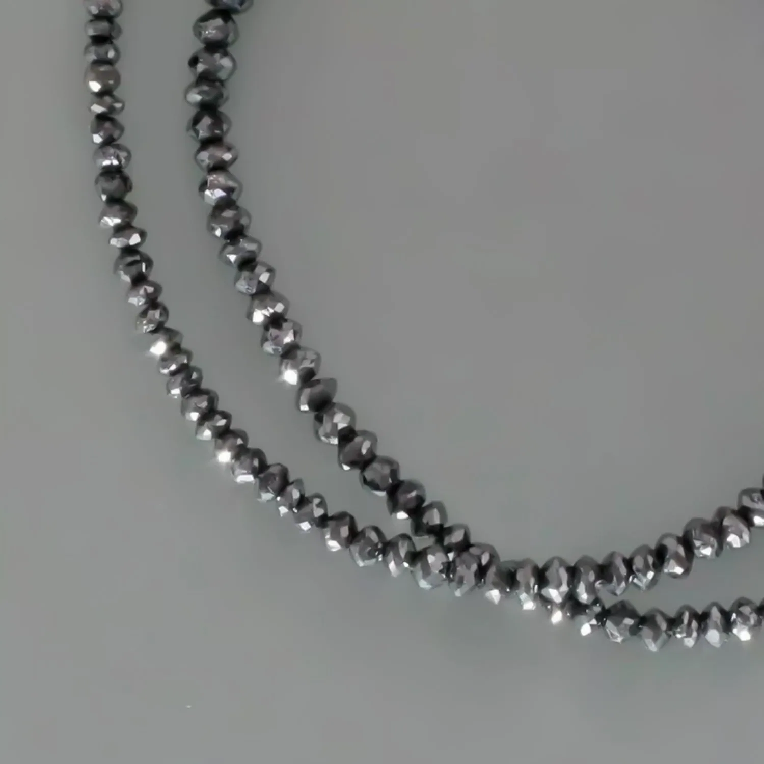4mm Black Moissanite Bead Necklace Certified Wedding Gift Gold Vermeil - view 4