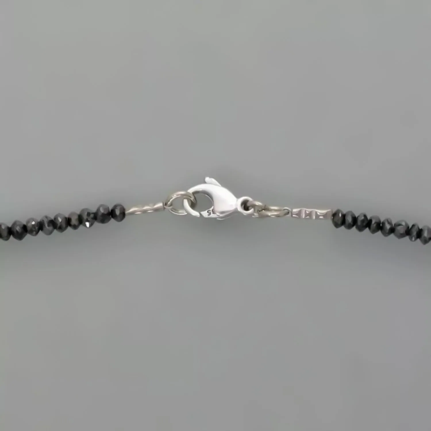 4mm Black Moissanite Bead Necklace Certified Wedding Gift Gold Vermeil - view 5
