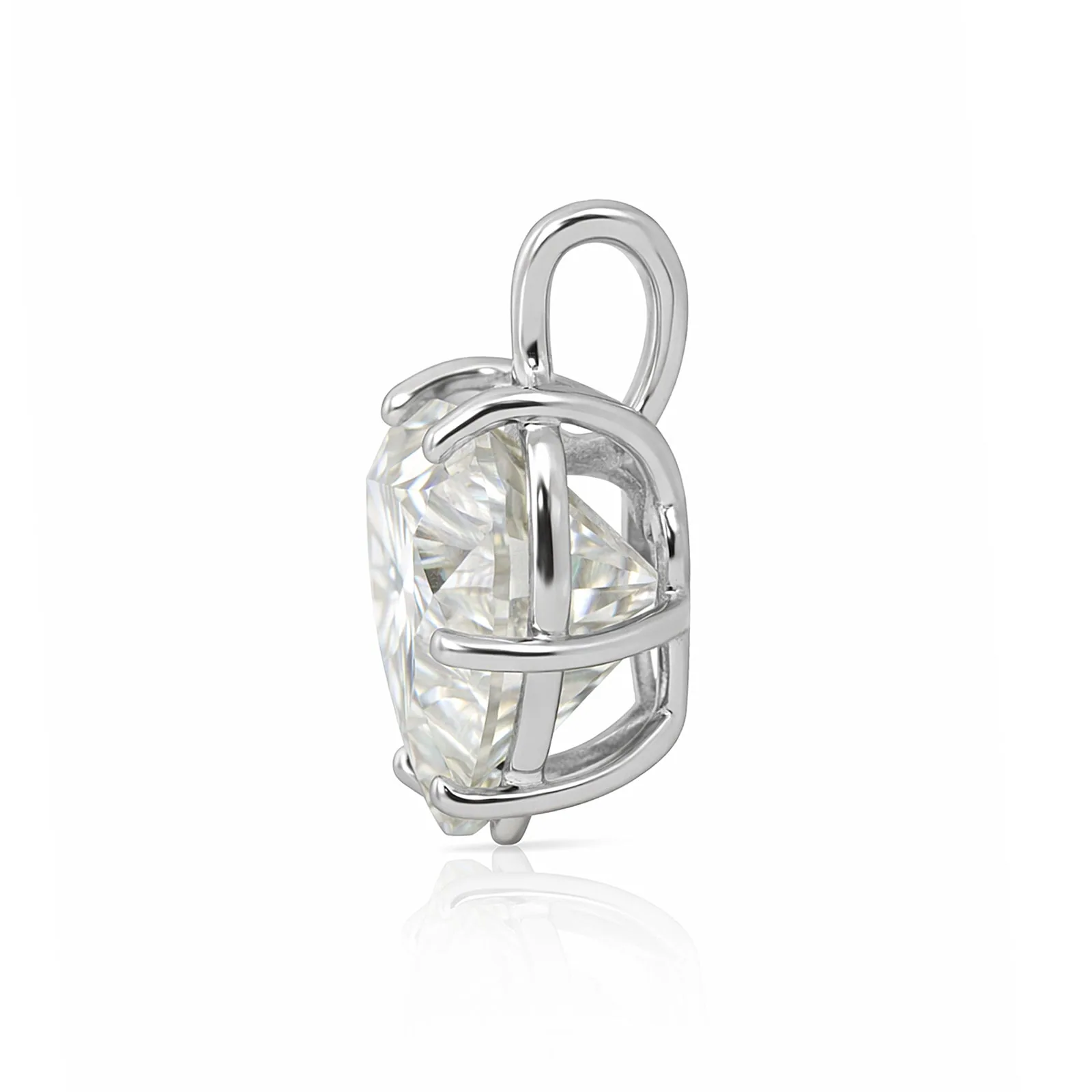 11 ct DEW White Heart Cut Moissanite Pendant Gold Vermeil - view 4