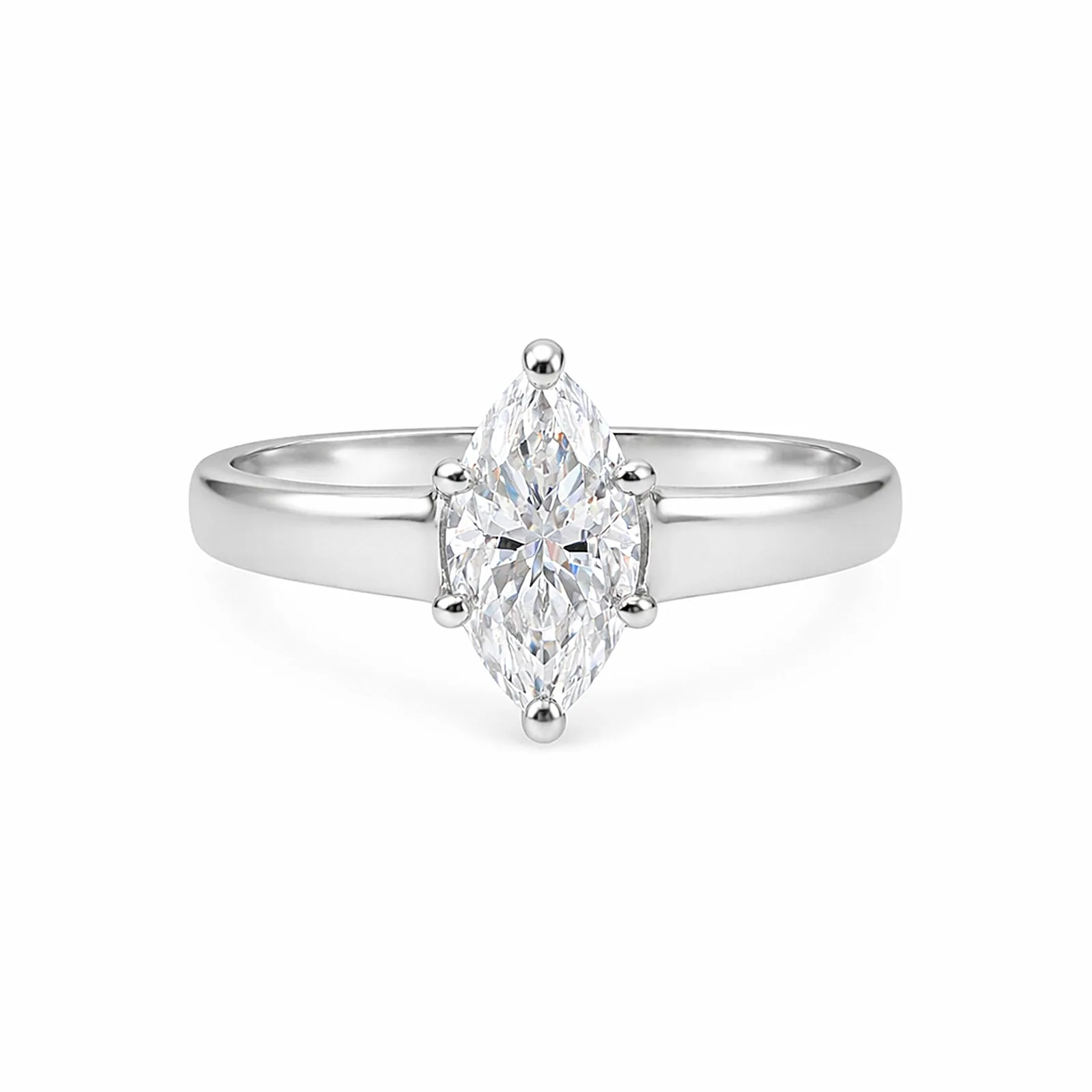2.20 Ct Marquise Cut Moissanite Ring — VS1 Clarity, 18k Gold Vermeil