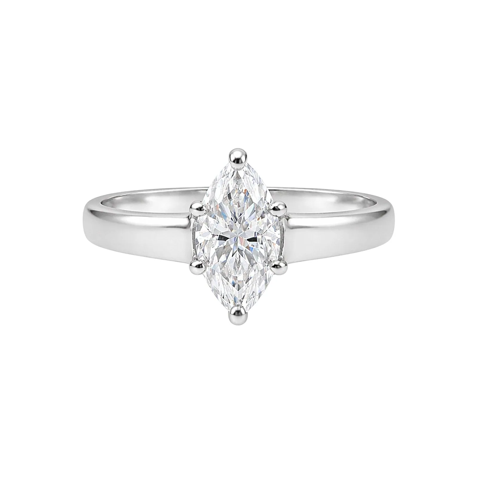 2.00 ct DEW Marquise Cut White Moissanite Solitaire Ring in – Gift Pick 18K Gold Plated