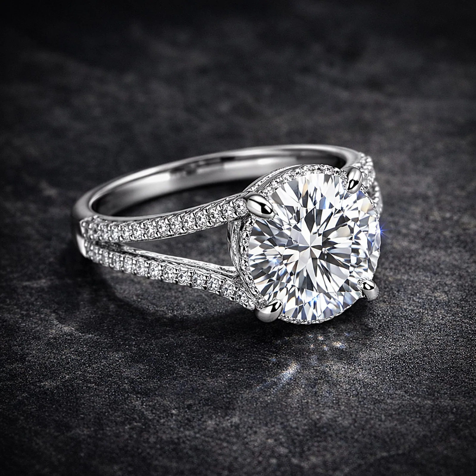5.32 ct DEW Round Cut White Moissanite Solitaire Ring – Birthday Gift – 18K Gold Vermeil - view 5