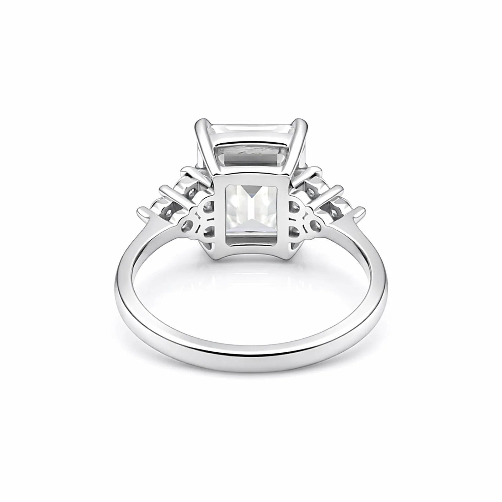 4.48 ct DEW Emerald Cut White Moissanite Solitaire Ring – Gift Idea – 18K Gold Vermeil - view 3