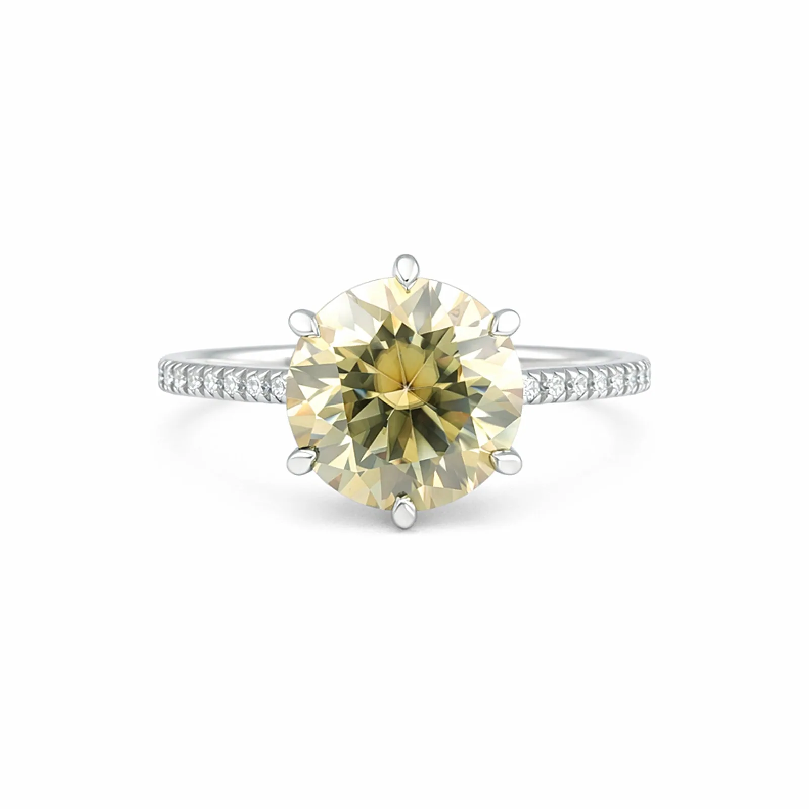 5.50 ct DEW Certified Moissanite Solitaire Ring – Gift for Wife Jewelry – 18K Gold Vermeil
