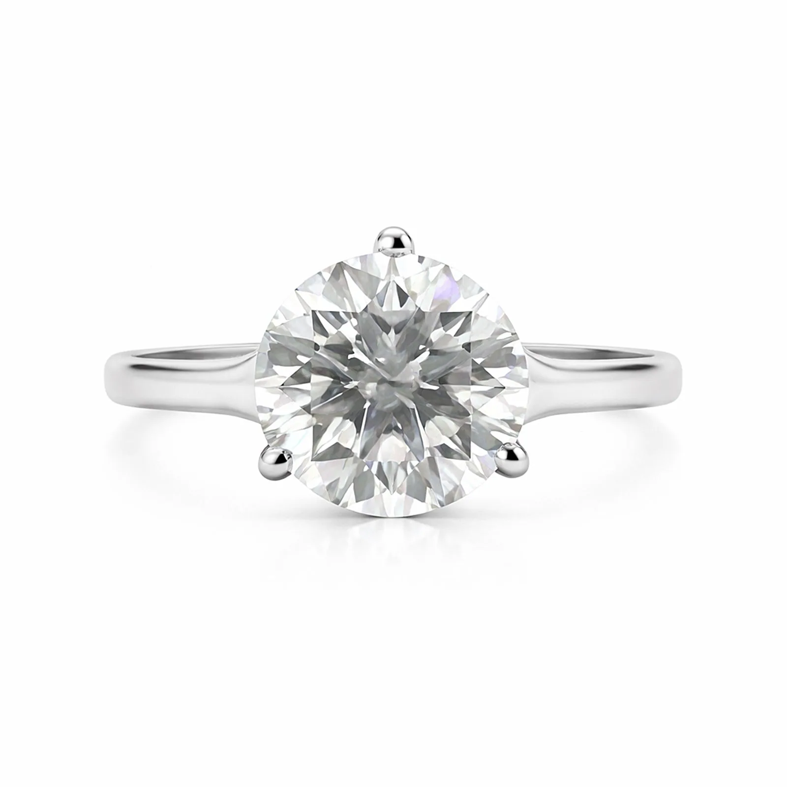 Certified 7.30ct VS1 Round White Moissanite Women Ring 18K Gold Plated