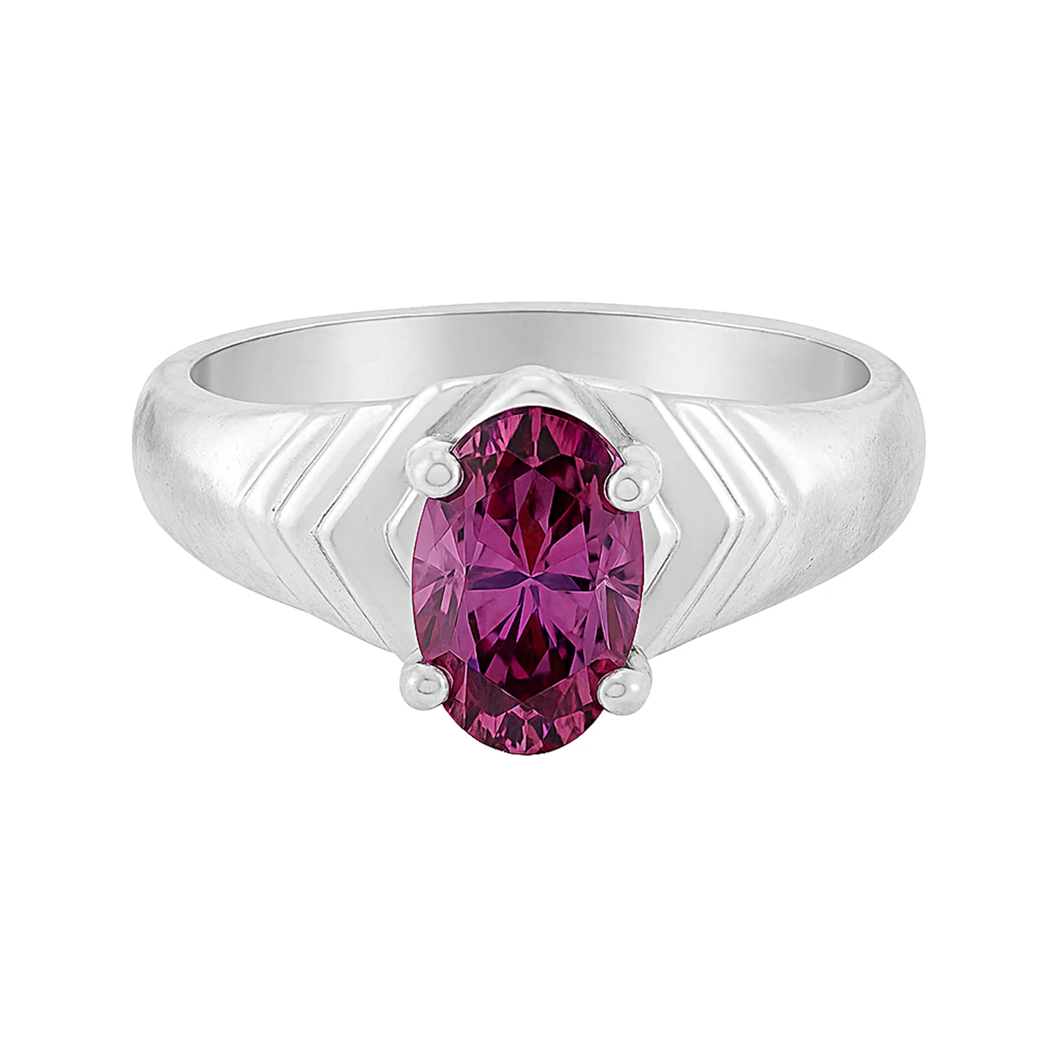 Certified 1.55ct VVS1 Oval Pink Moissanite Solitaire Ring in 18K Gold Plated