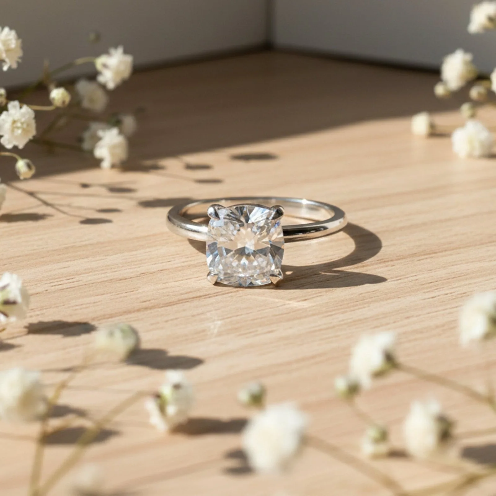 2 Ct Cushion Cut Moissanite Ring VS1 - view 6