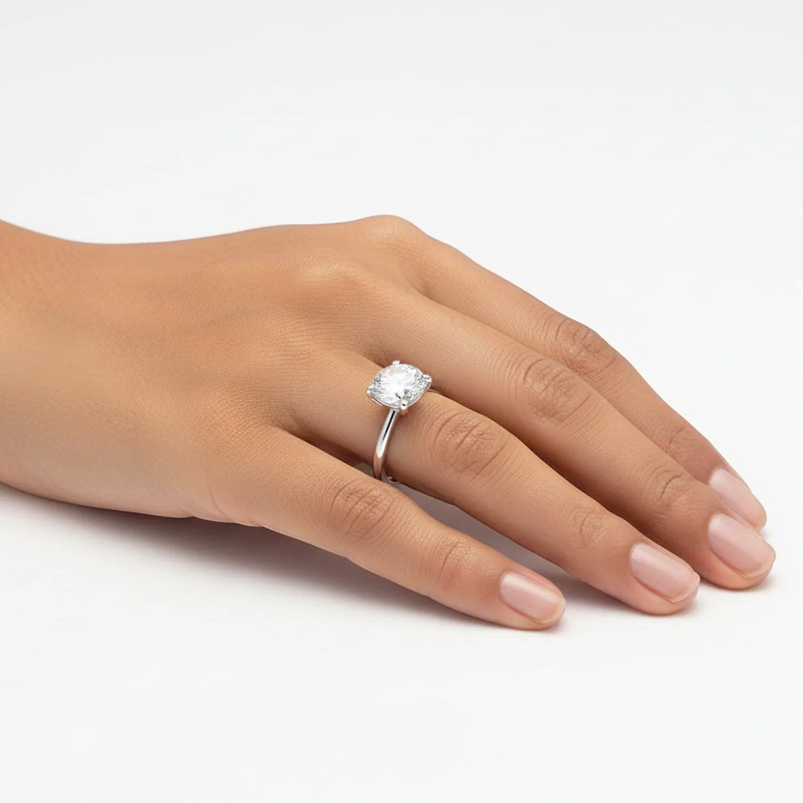 2 Ct Cushion Cut Moissanite Ring VS1 - view 3