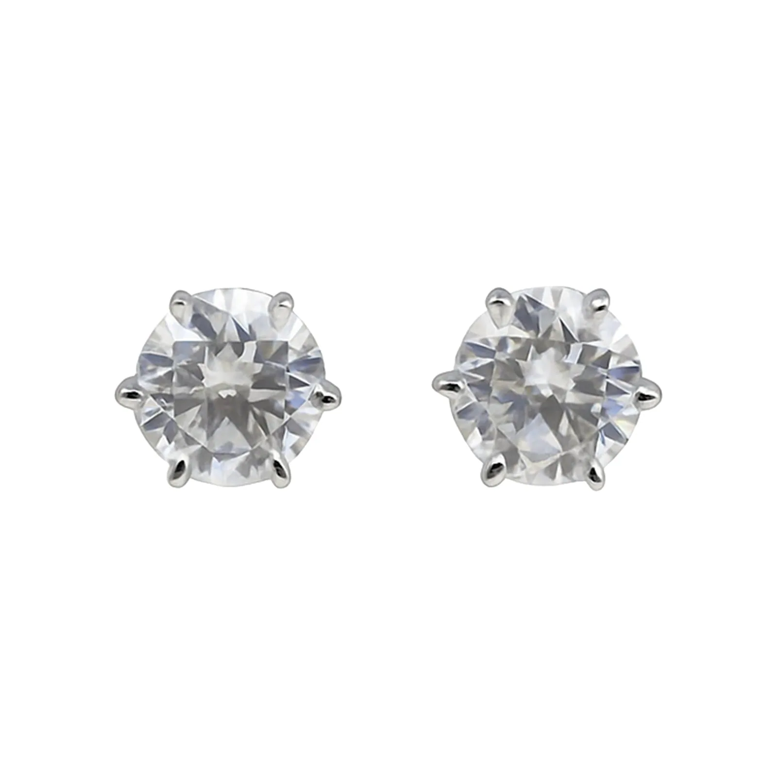 12.00 ct DEW White Moissanite Stud Earrings with Sparkle and Luster Gold Vermeil