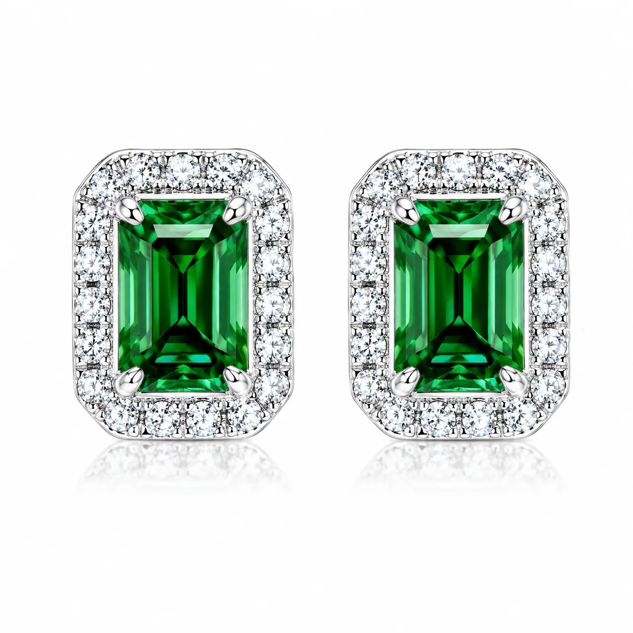 2.00 Cts Certified Blue Moissanite Stud Earrings in Gold Vermeil For Gift