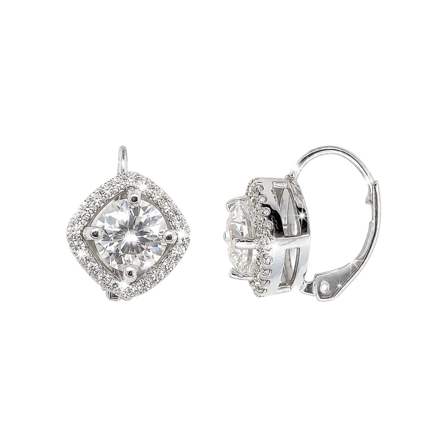 Certified 4.00 ct DEW White Moissanite Dangler Earrings In Gold Vermeil