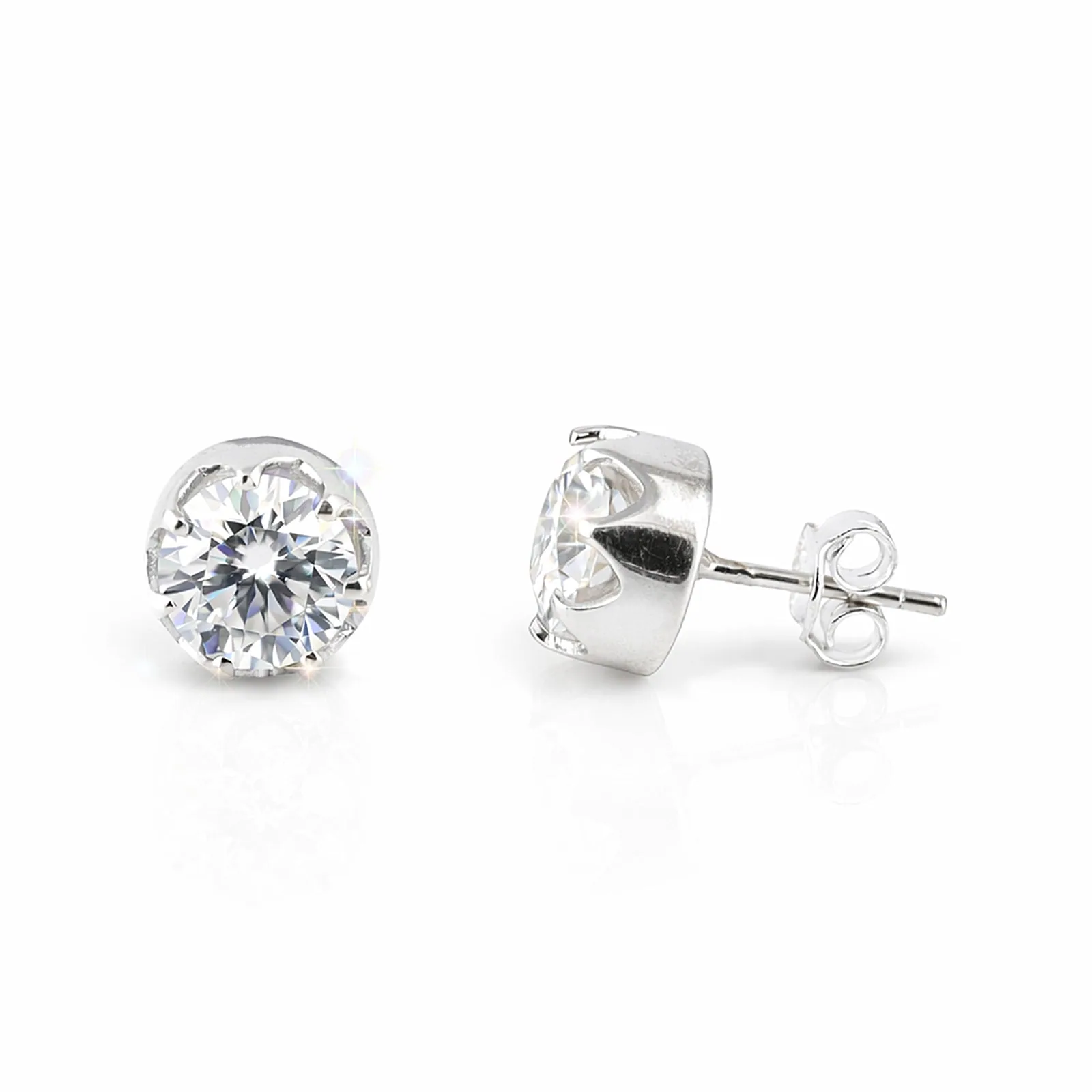 3.20 Ct Round Cut Moissanite Stud Earrings VS1