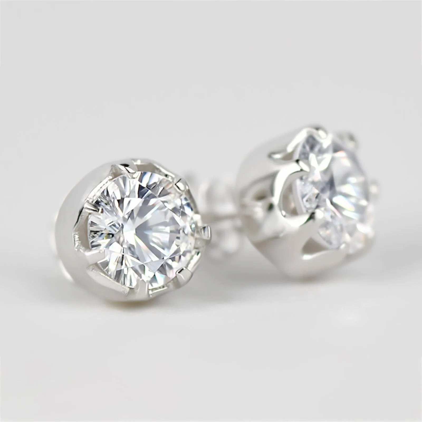 3.20 Ct Round Cut Moissanite Stud Earrings VS1 - view 6