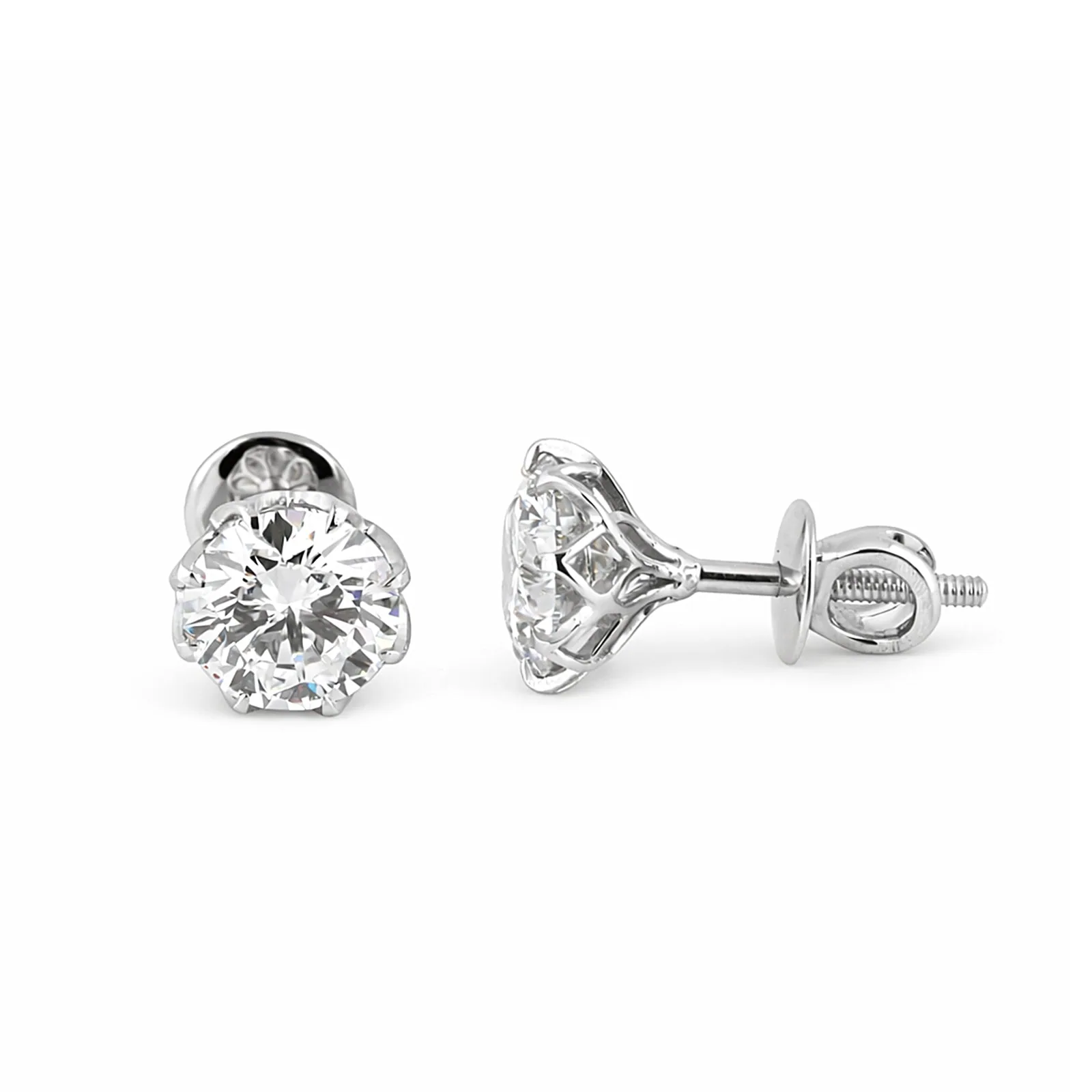 12.00 ct DEW Certified Round Cut Moissanite Studs Earrings In Gold Vermeil