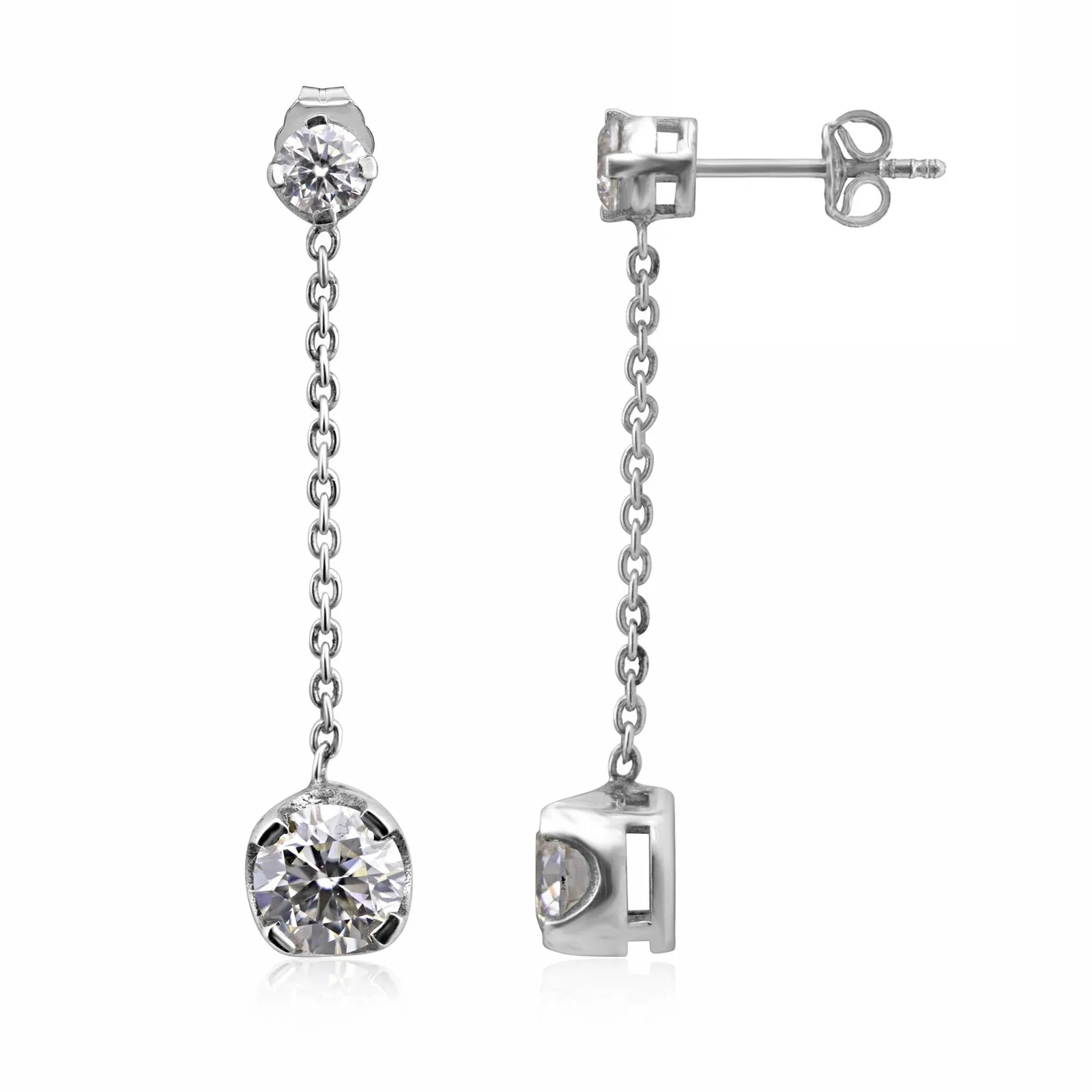 7.30 ct DEW Moissanite Drop Dangle Earrings Gift for Women Wife Anniversary Birthday Wedding - view 2