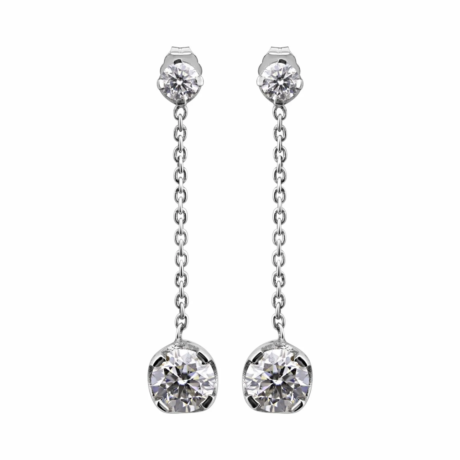 7.30 ct DEW Moissanite Drop Dangle Earrings Gift for Women Wife Anniversary Birthday Wedding - view 6