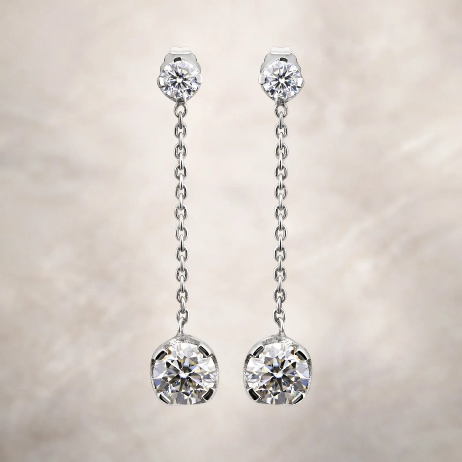 7.30 ct DEW Moissanite Drop Dangle Earrings Gift for Women Wife Anniversary Birthday Wedding - view 7