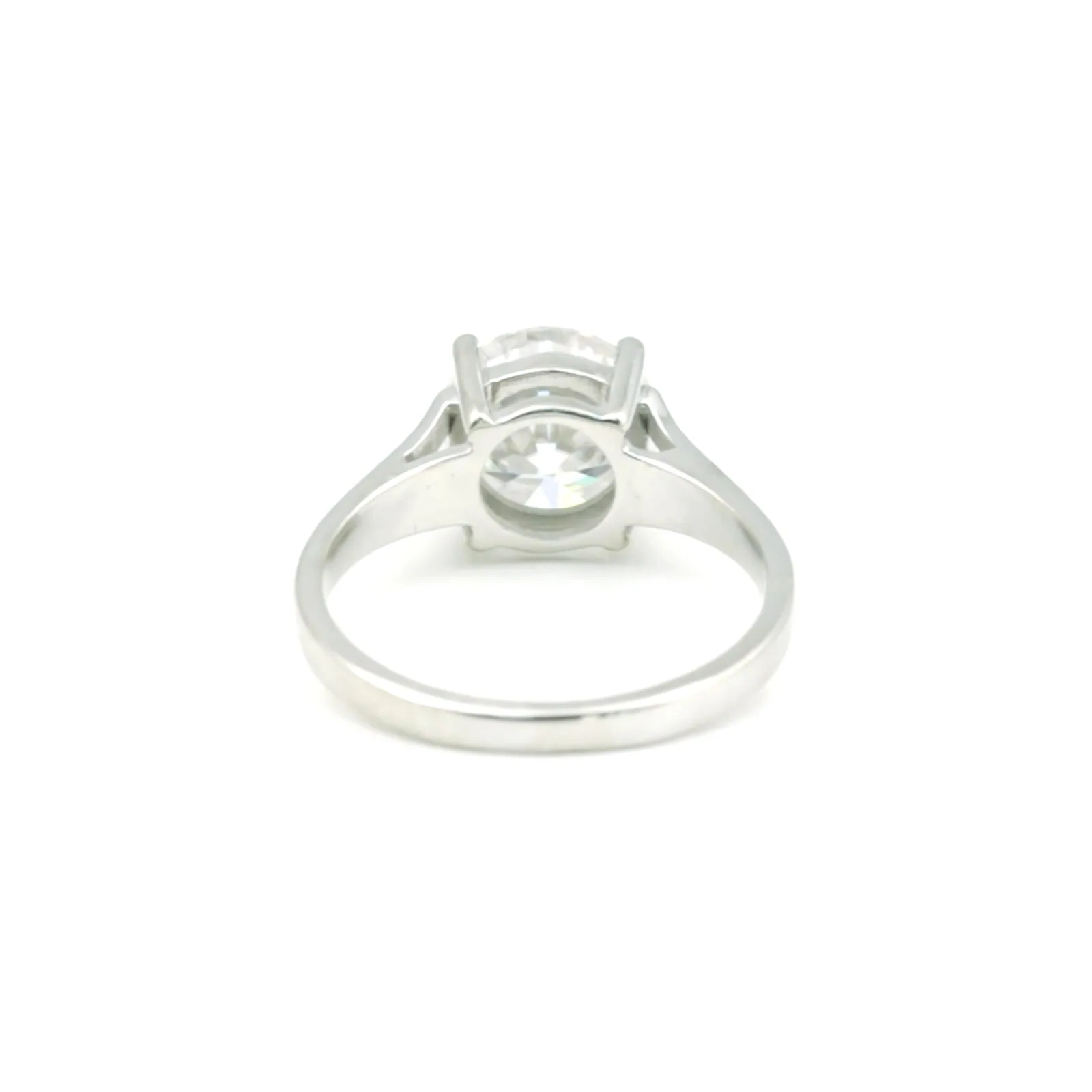 3 ct DEW Round Cut White Moissanite Solitaire Ring In Gold Vermeil Certified - view 3