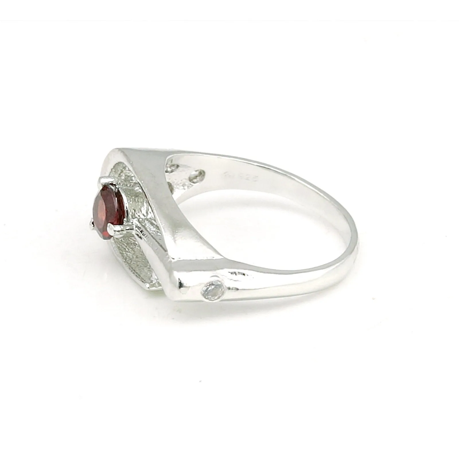 Red Ruby Round Cut Solitaire Ring 5.00 Ct. 925 Sterling Silver Gift for Her - view 2
