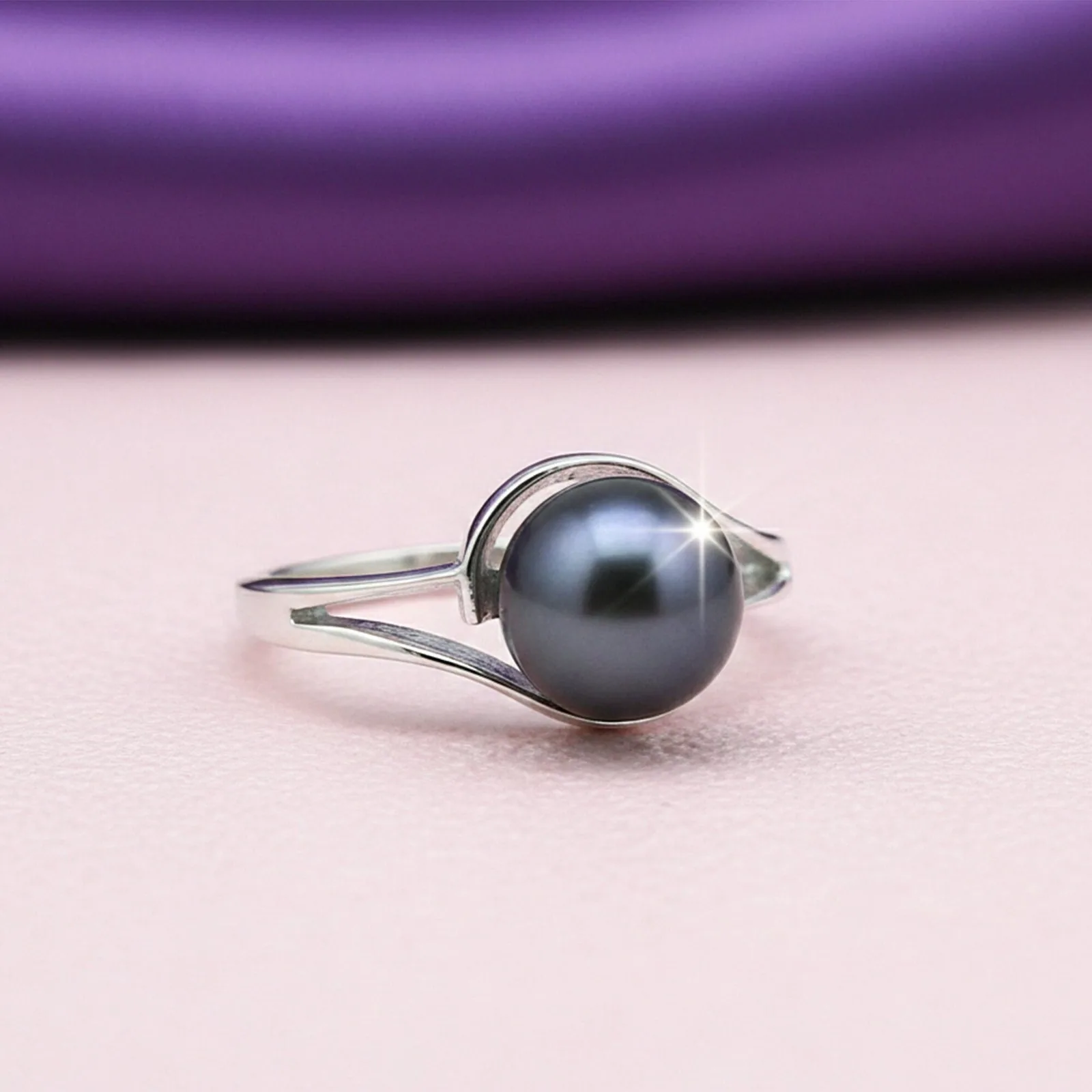 Black Pearl Round Cut Solitaire Ring 3.50 Ct. 925 Sterling Silver Gift for Her - view 4