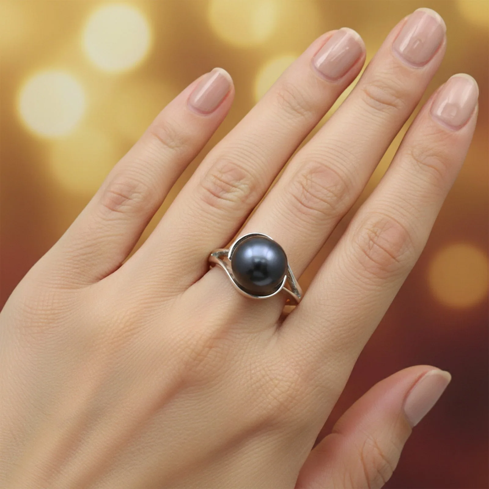 Black Pearl Round Cut Solitaire Ring 3.50 Ct. 925 Sterling Silver Gift for Her - view 5