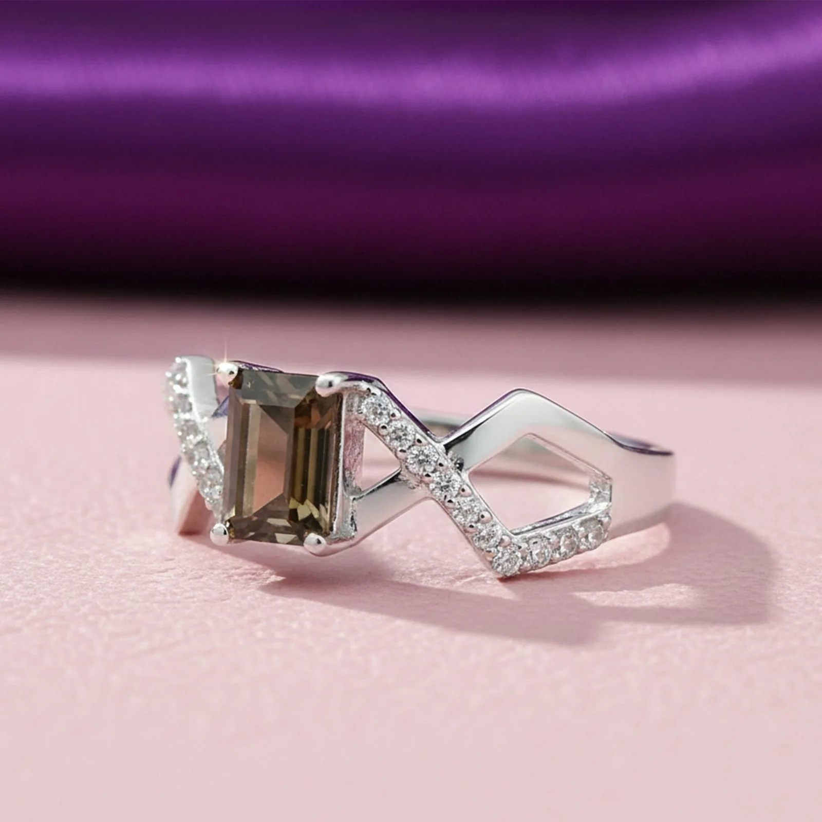 Topaz Gemstone Ring 7.00 Ct. Emerald Cut 925 Sterling Silver Birthday Gift Her - view 4