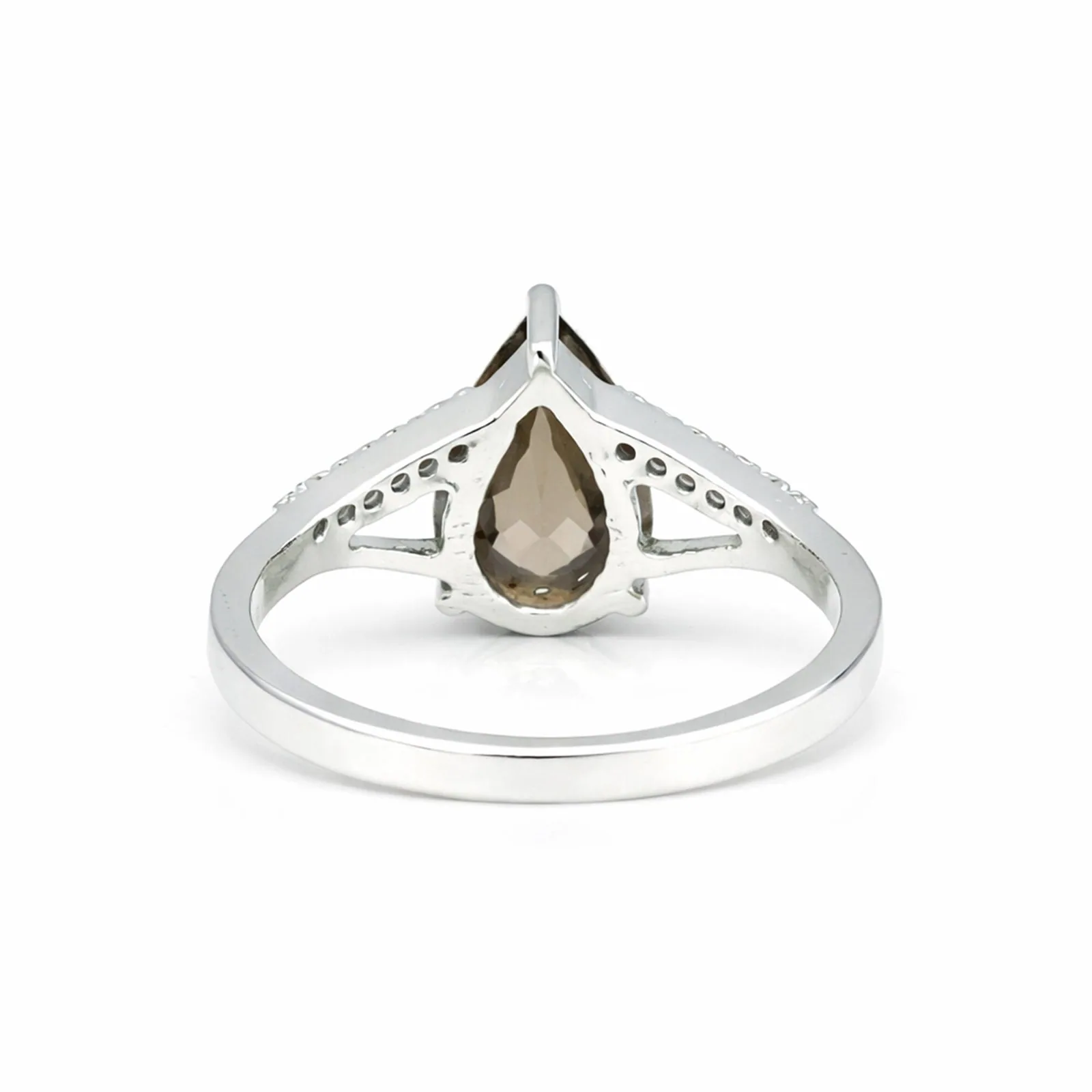 Brown Topaz Pear Cut Solitaire Ring 6.60 Ct. 925 Sterling Silver Gift for Her - view 3