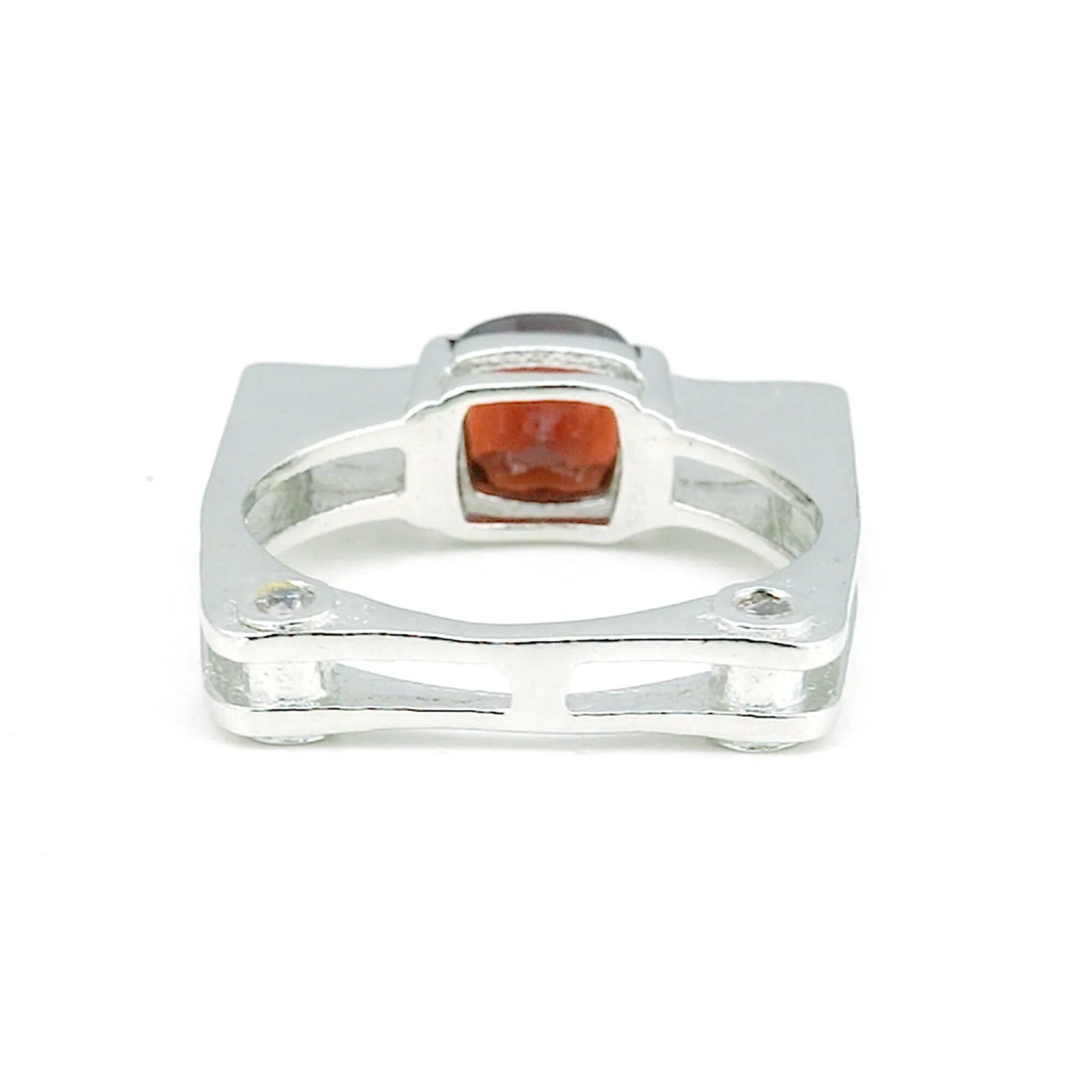 4.90 Ct. Garnet Emerald Solitaire Ring 925 Sterling Silver Wedding Fine Jewelry - view 3