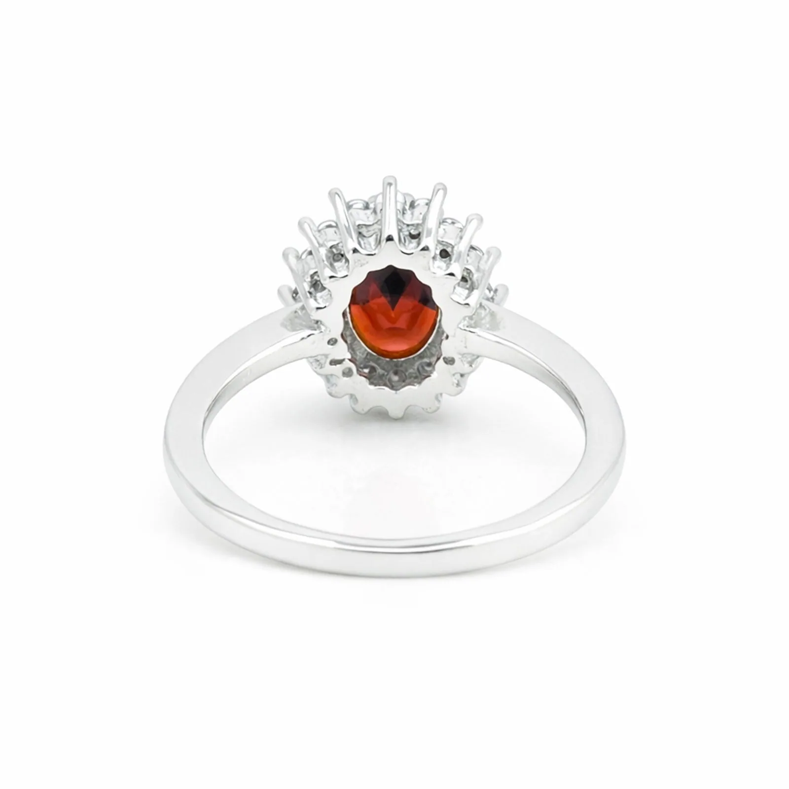 Garnet Gemstone Ring 4.80 Ct. Oval Cut 925 Sterling Silver Wedding Gift Her - view 3