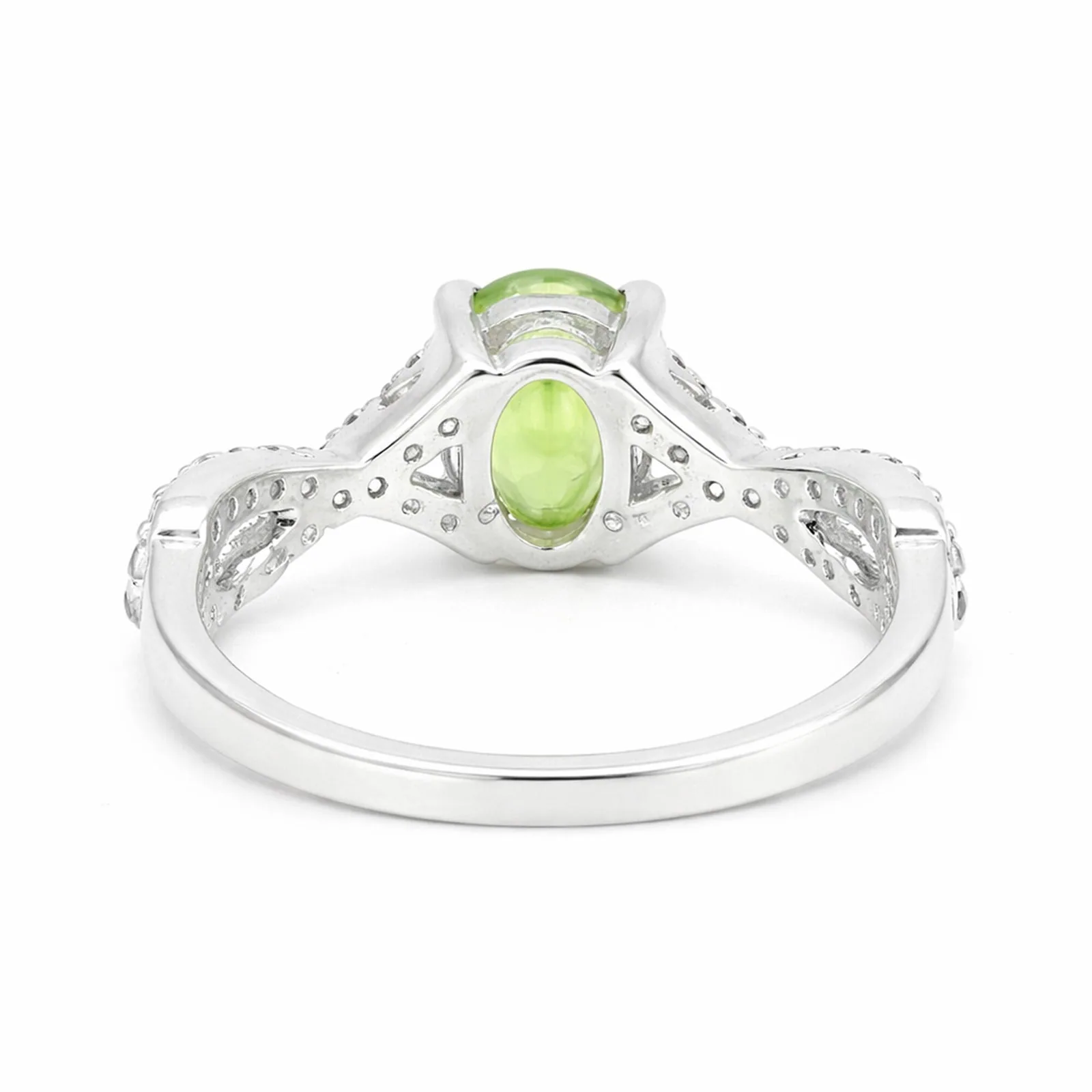 3.00 Ct. Green Amethyst Ring Oval Cut 925 Sterling Silver Eternity Band Fine Gif - view 3