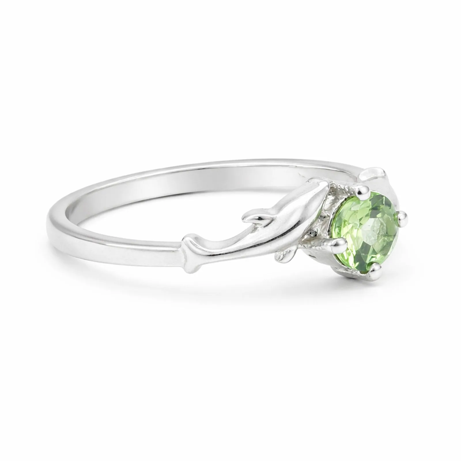 5.50 Ct. Green Amethyst Ring Round Cut 925 Sterling Silver Eternity Band Fine Gi - view 2