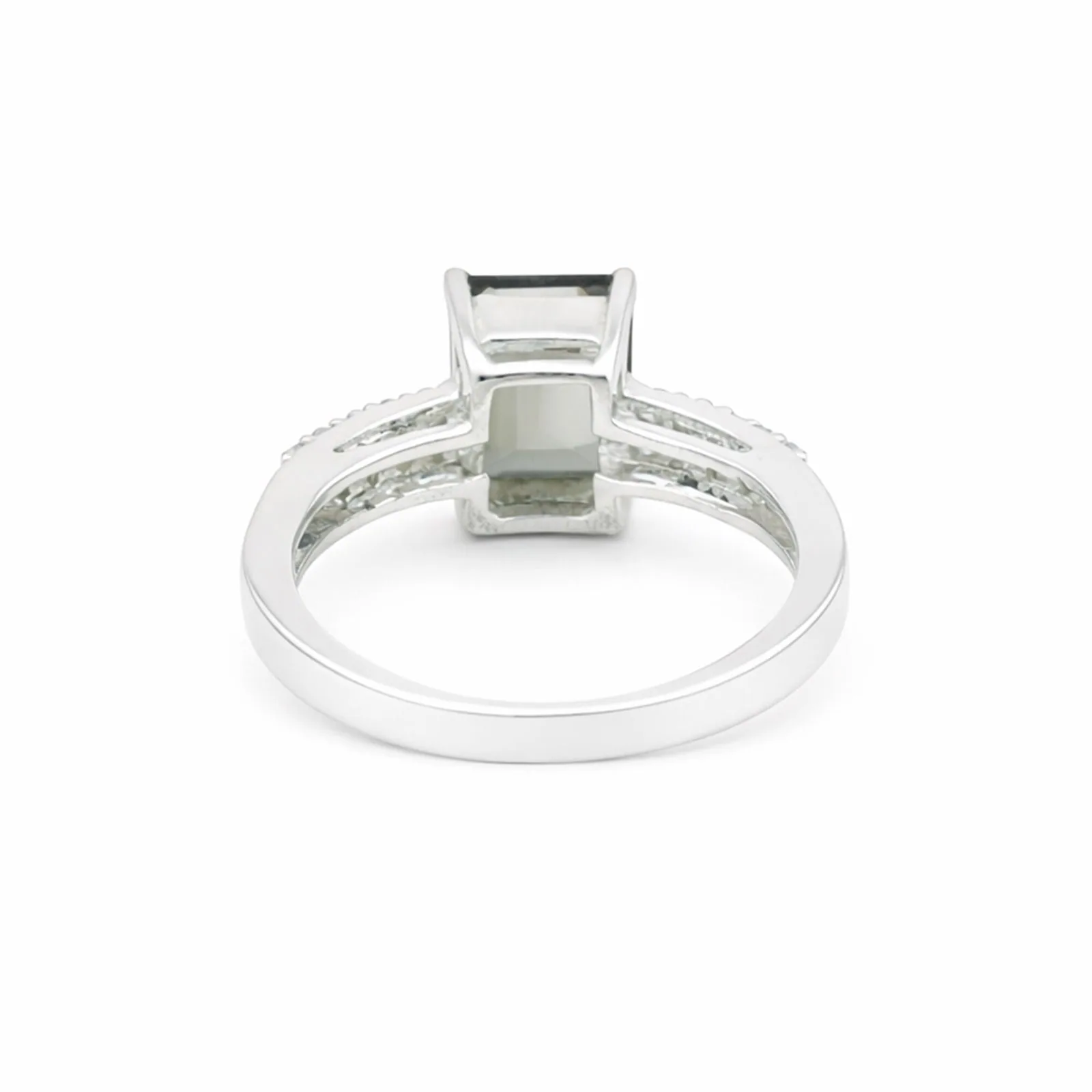 Brown Topaz Emerald Ring 1.24 Ct. 925 Sterling Silver Stackable Eternity Band Gi - view 3