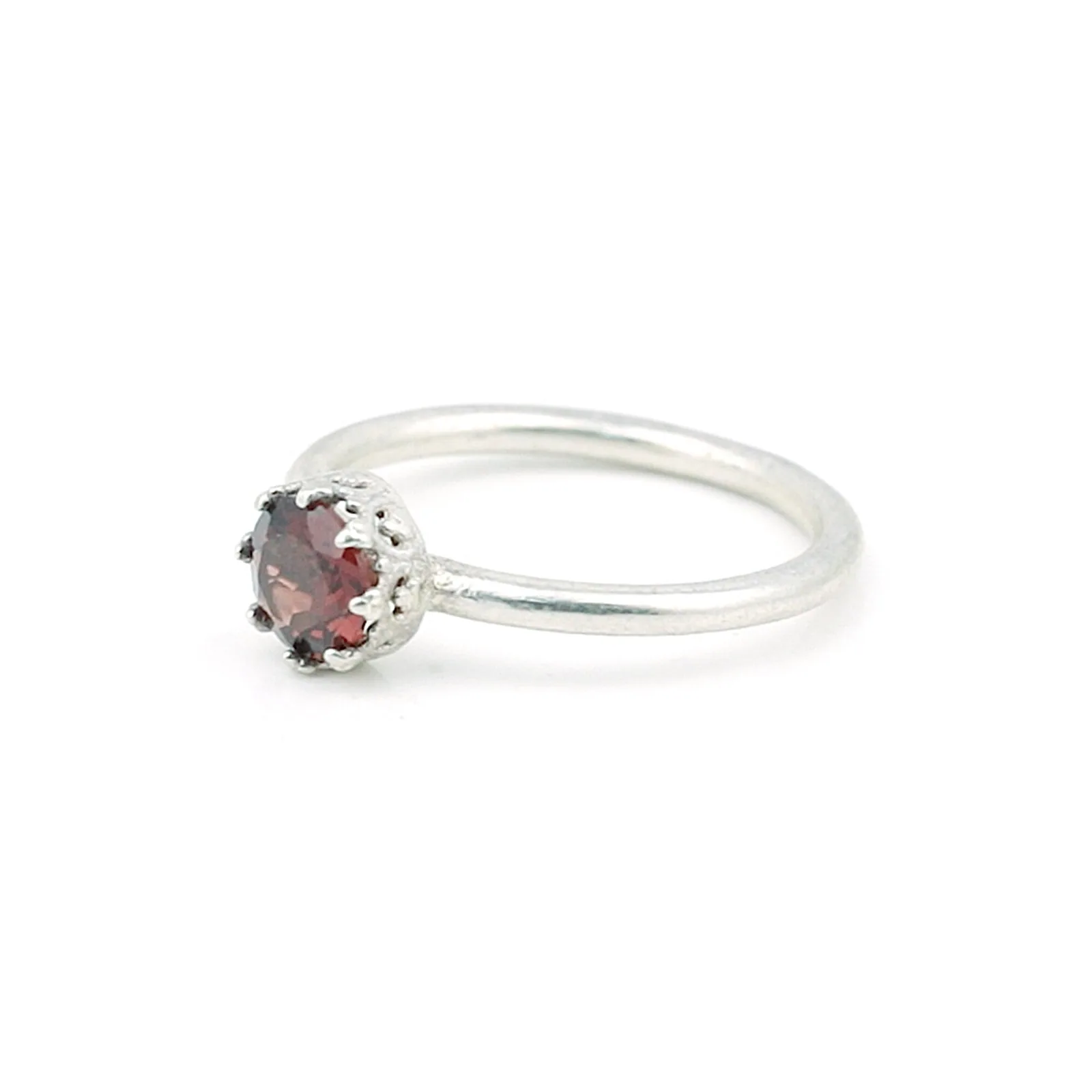 Jewelry Round Cut Red Garnet Ring in 925 Sterling Silver for Her Statement Piece - view 2