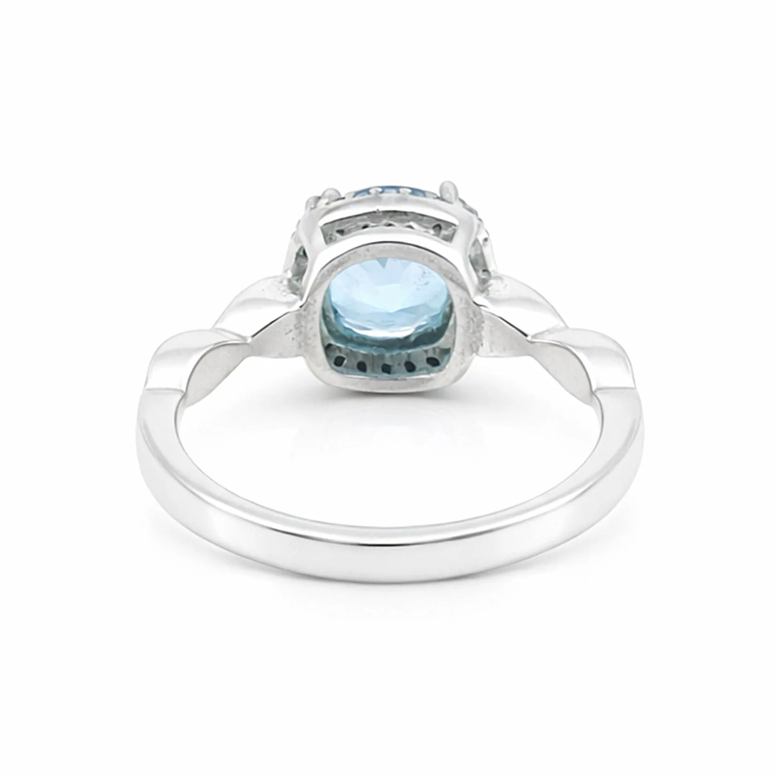 Certified Blue Aquamarine 5.50 Ct Round Cut Ring 925 Sterling Silver for Wedding - view 3