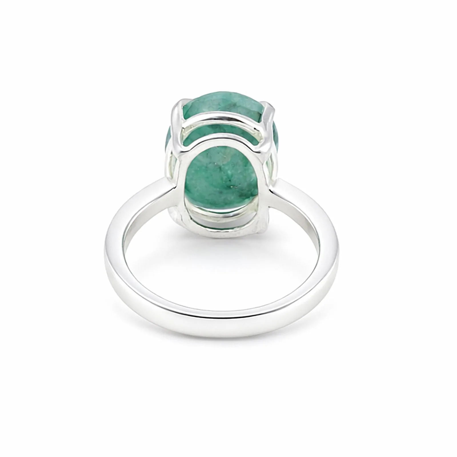 Certified Oval Cut Green Emerald 3.50 Ct Ring in 925 Sterling Silver for Women - view 3