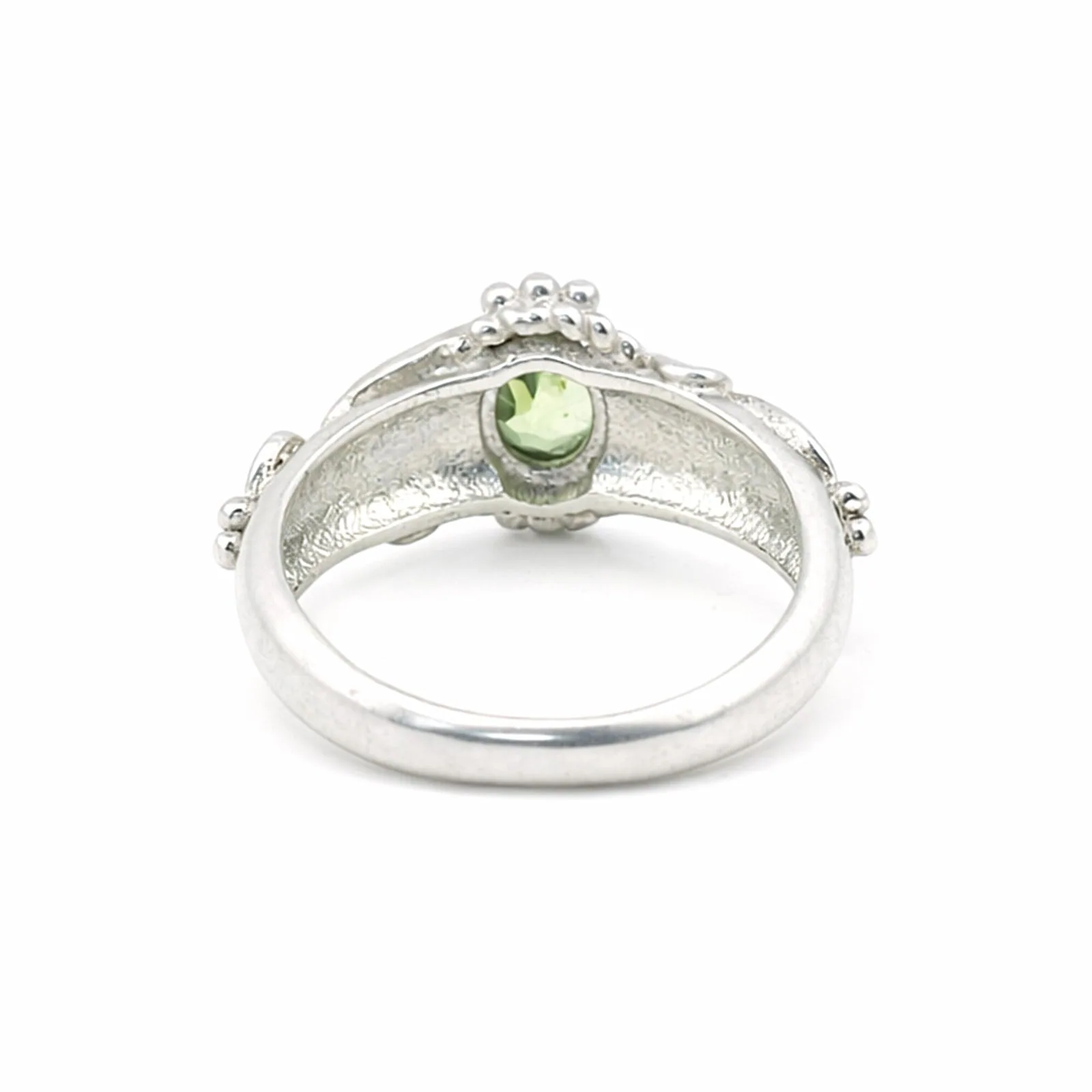 Certified Fashion Green Amethyst Oval Ring in 925 Sterling Silver for Her - view 3