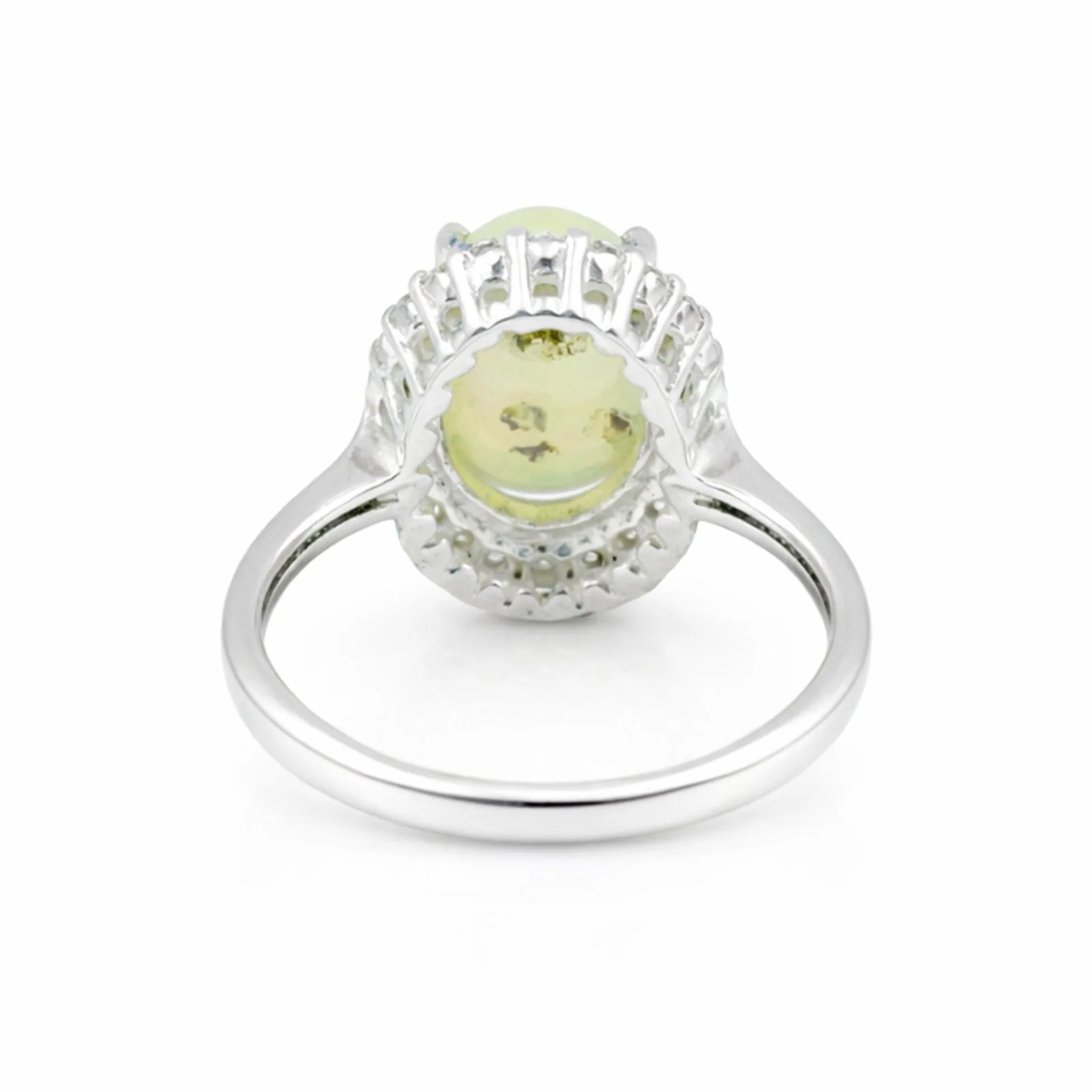 Oval Cabochon White Fire Opal Ring Crafted in 925 Sterling Silver for Her - view 3