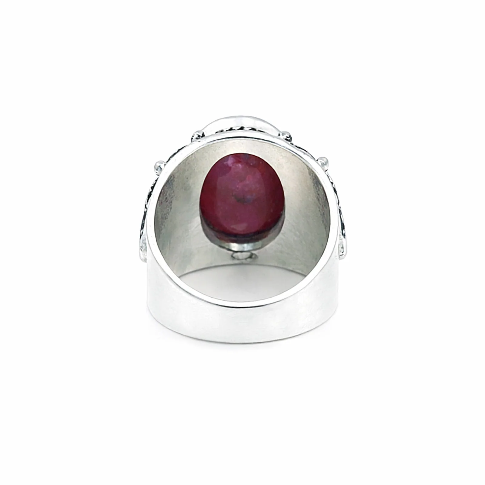 Red Ruby Ring 2.65 Ct Oval Cut 925 Sterling Silver Gift for Her Classic Design - view 3
