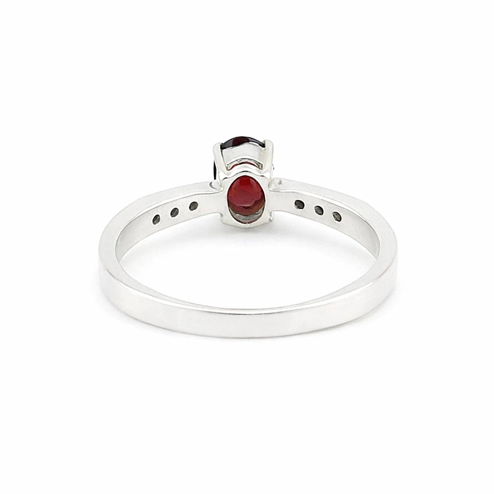 925 Sterling Silver Oval Cut Red Garnet Ring 9.00 Ct for Her Trendy Pick - view 3