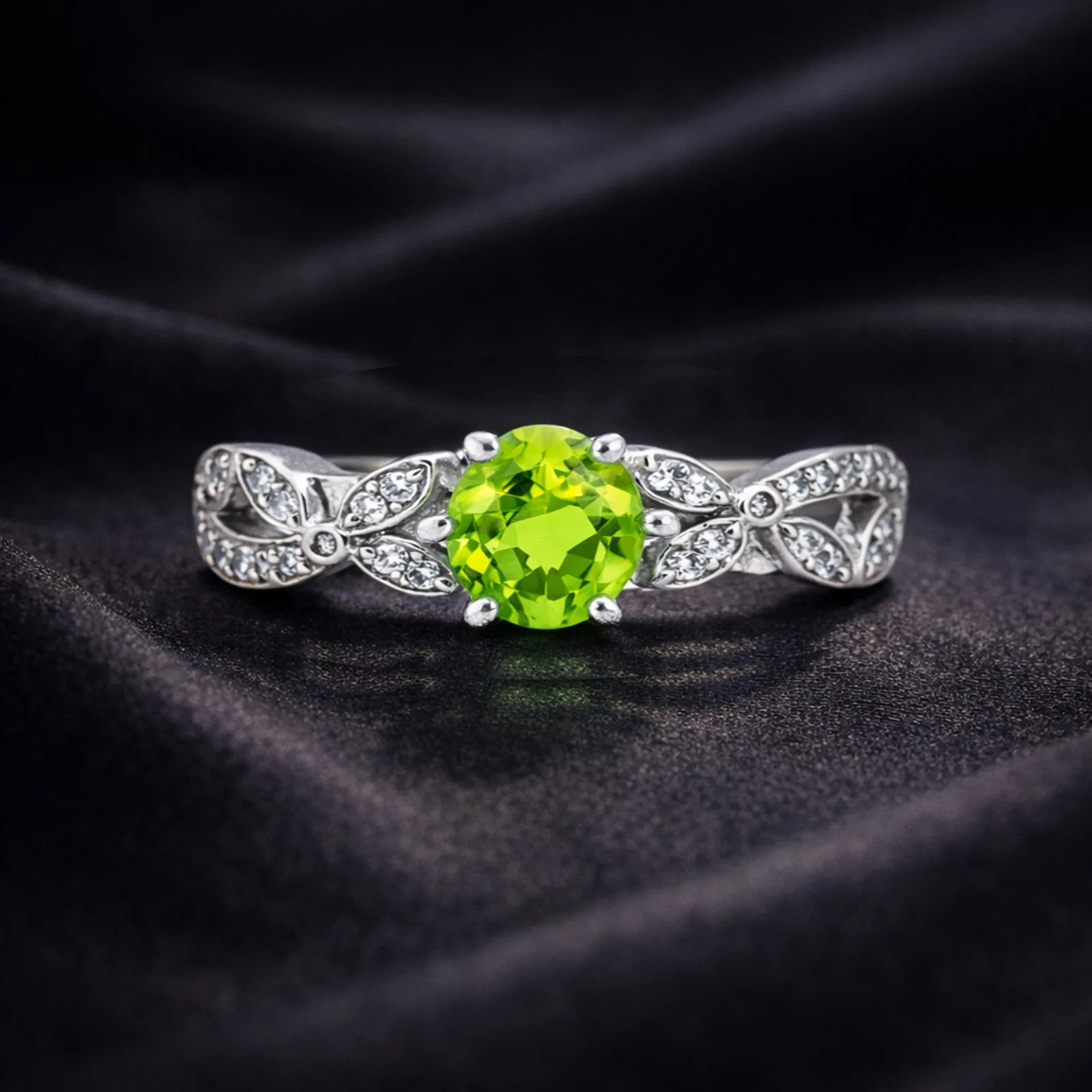 Green Amethyst Ring 2.00 Ct Round Cut 925 Sterling Silver for Her Everyday Wear - view 4