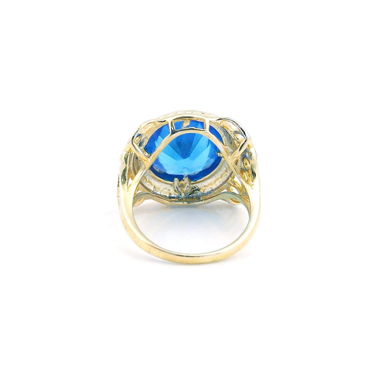 Handmade Oval Cut Blue Topaz Ring in 925 Sterling Silver for Wedding Chic Design - view 3
