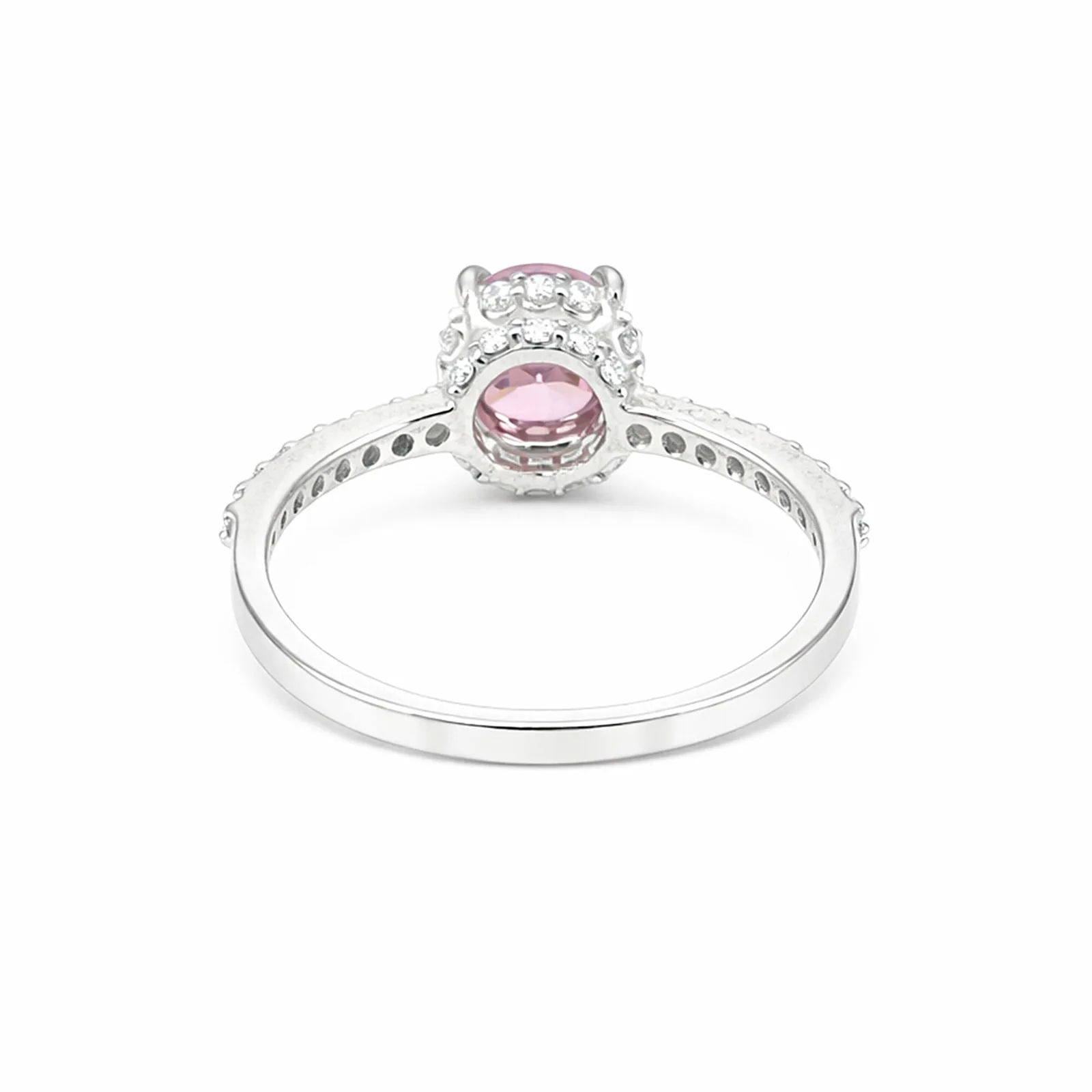 925 Sterling Silver Pink Kunzite Round Cut Ring for Women Everyday Wear - view 3